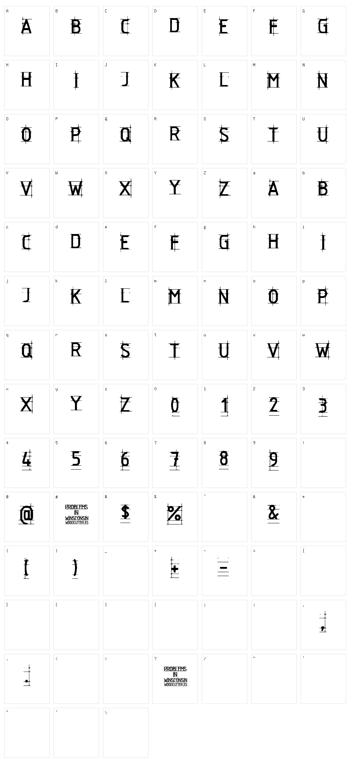 Problems in Winsconsin Character Set