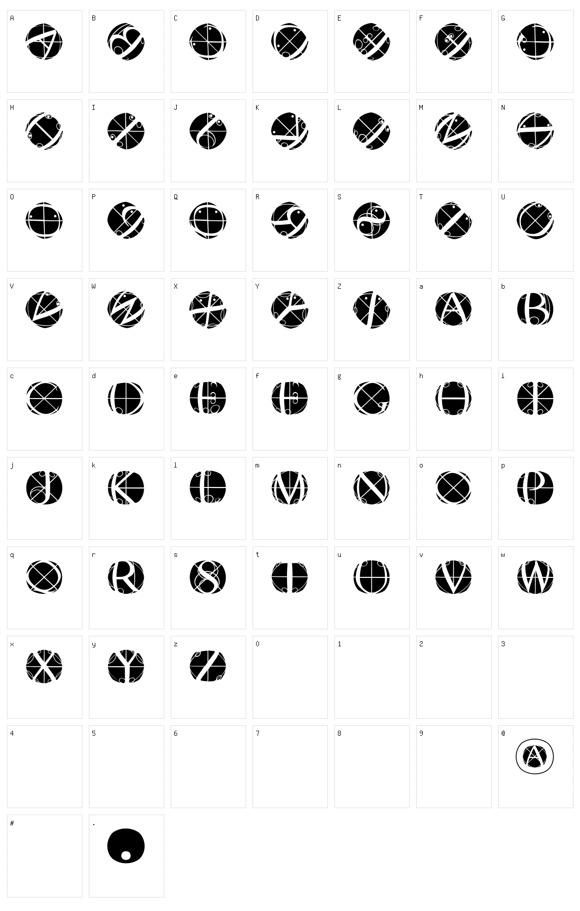 Rodau Buttons Character Set