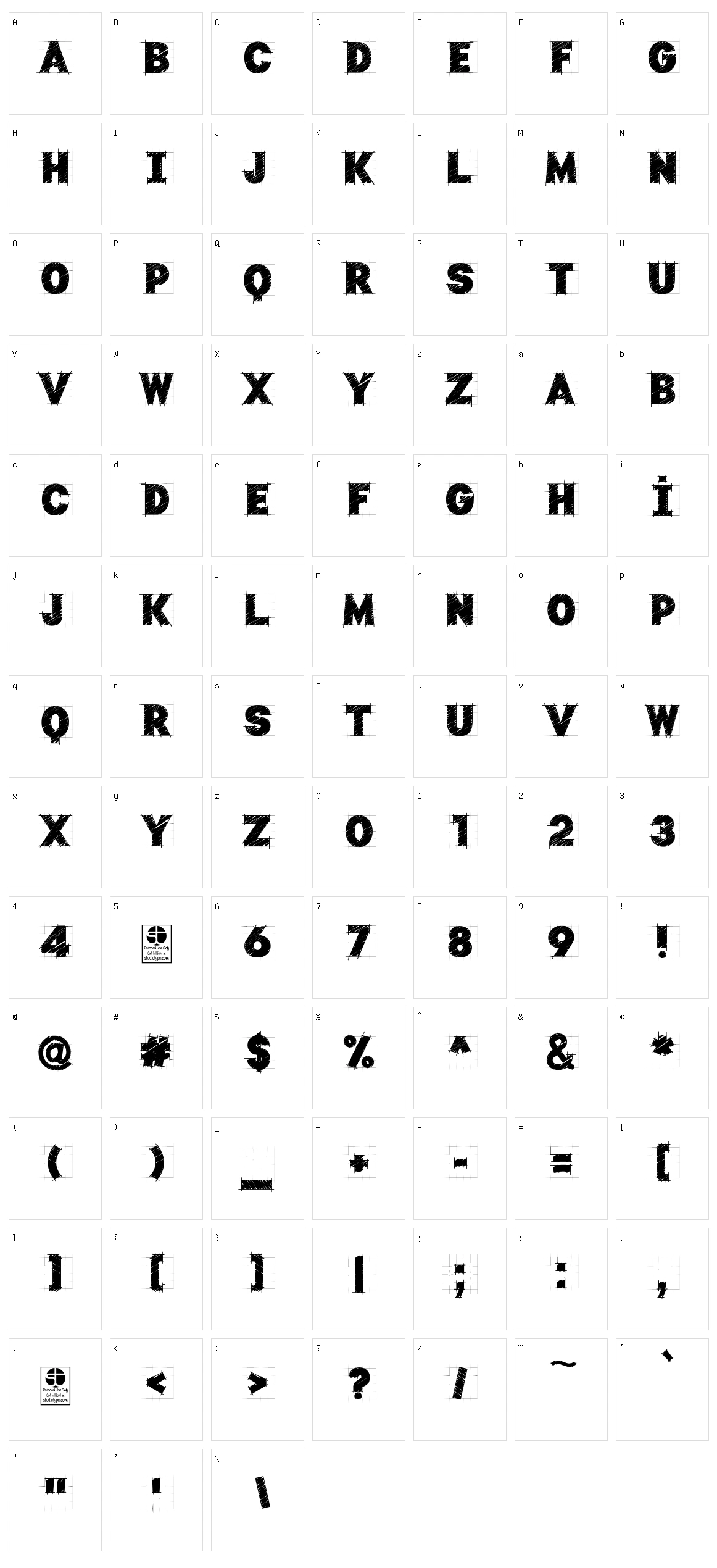 Typo Draft Character Set