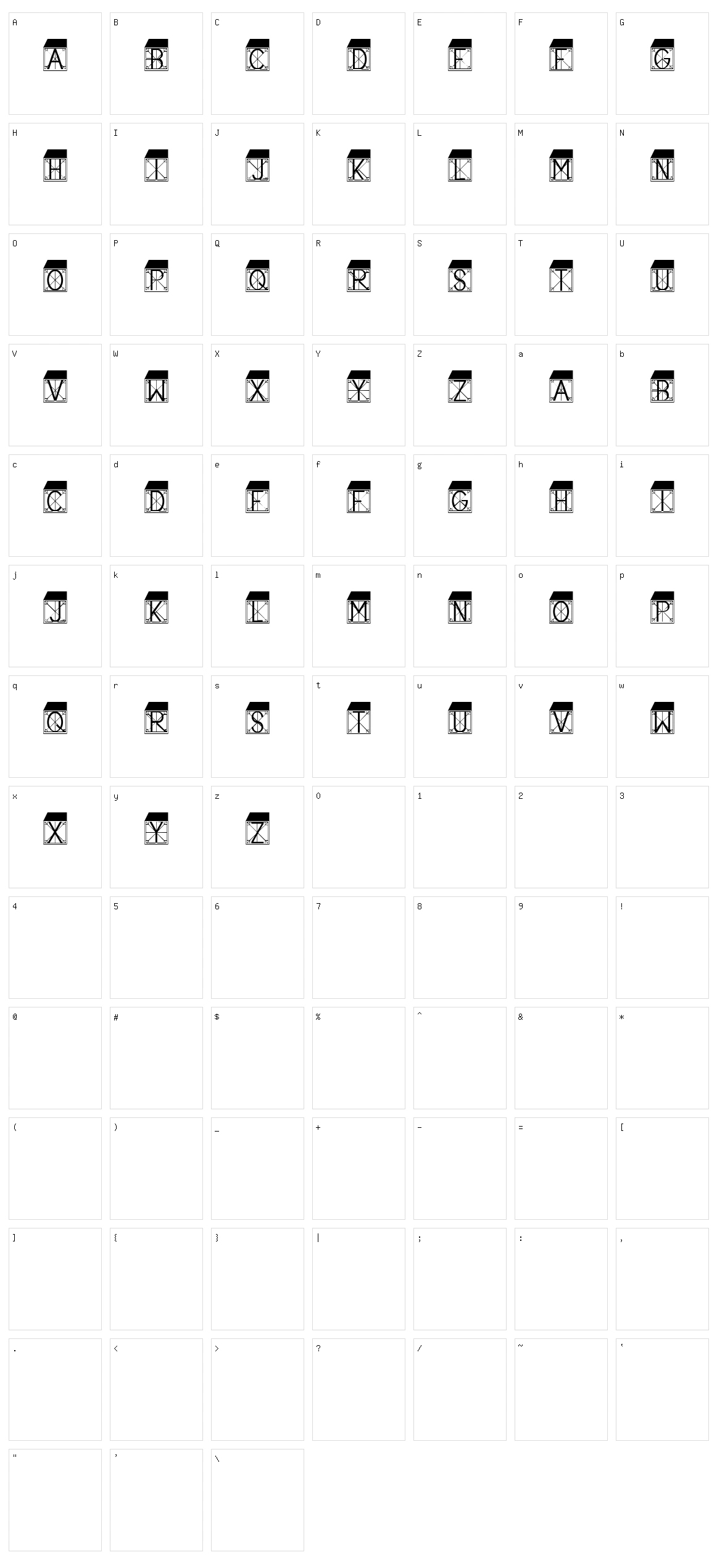 Vitruvian Character Set