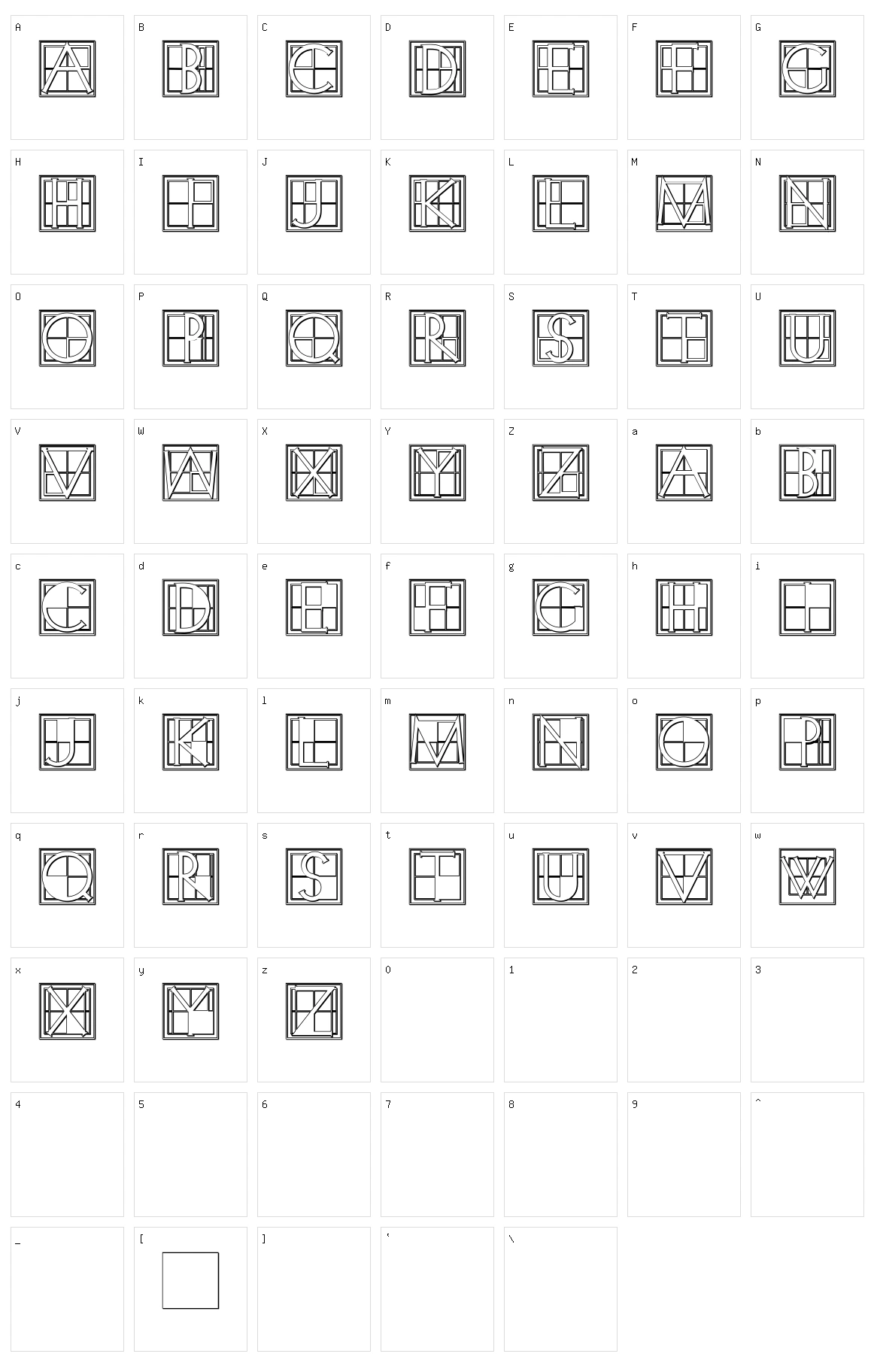 XperimentypoThree Character Set