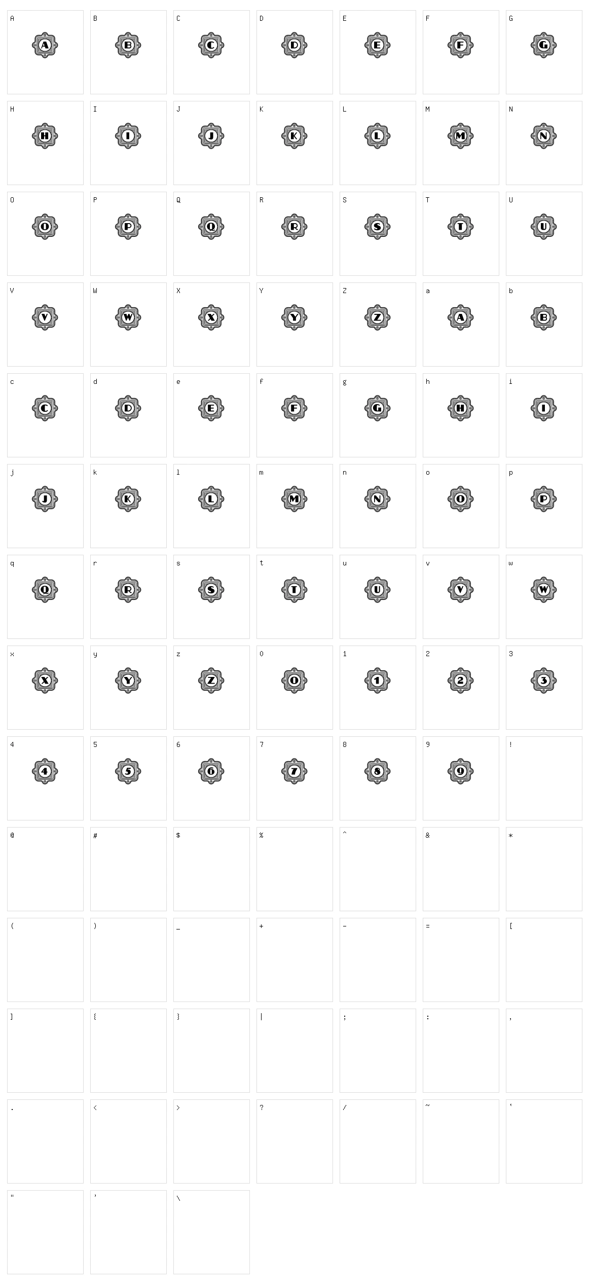 Aafia Capitals Character Set