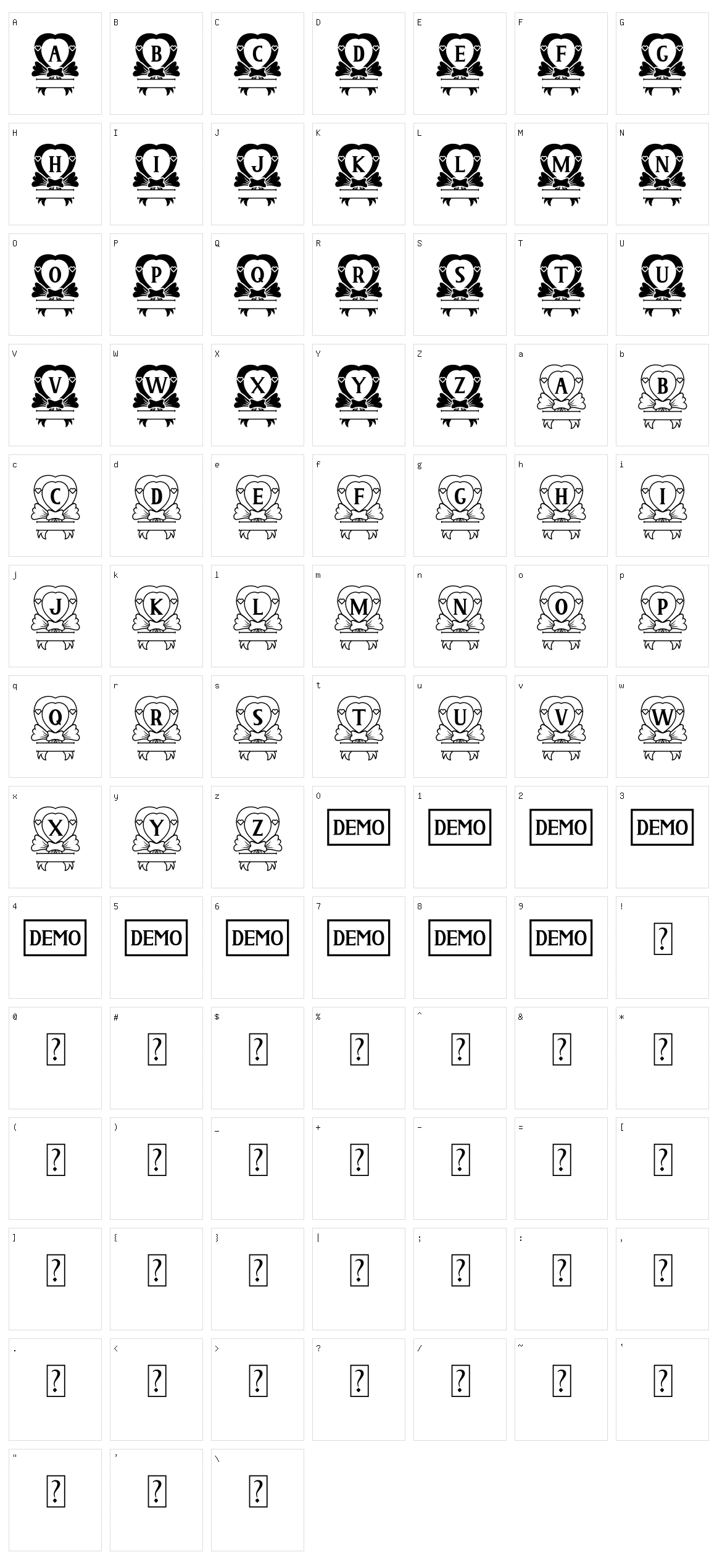 Alexatie Character Set