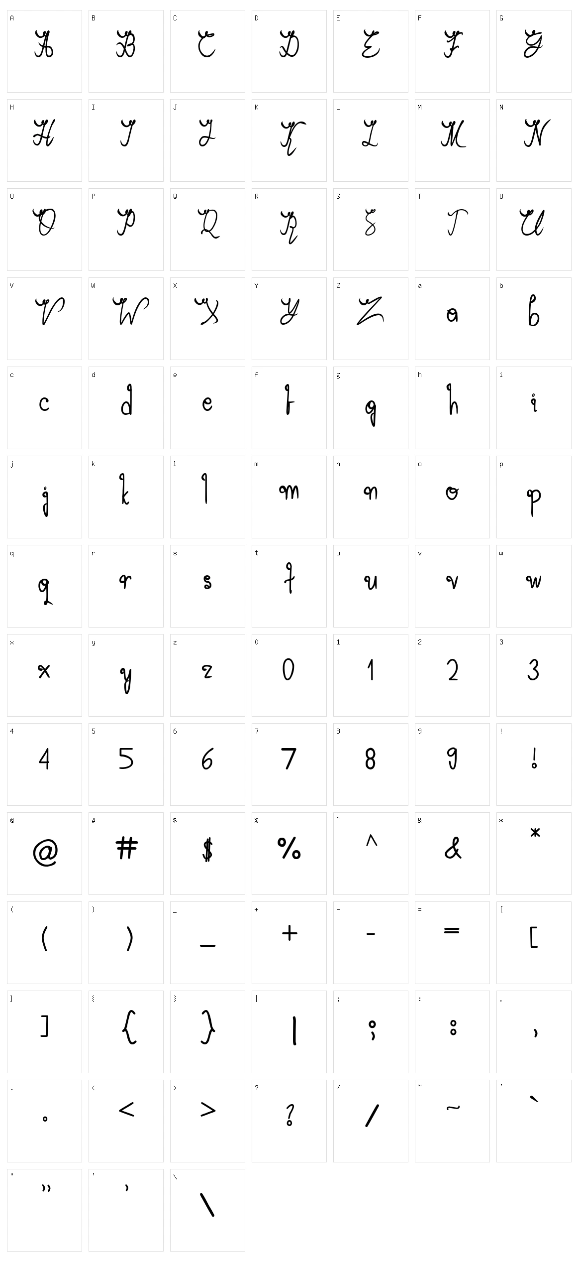 Arabica Vine Character Set