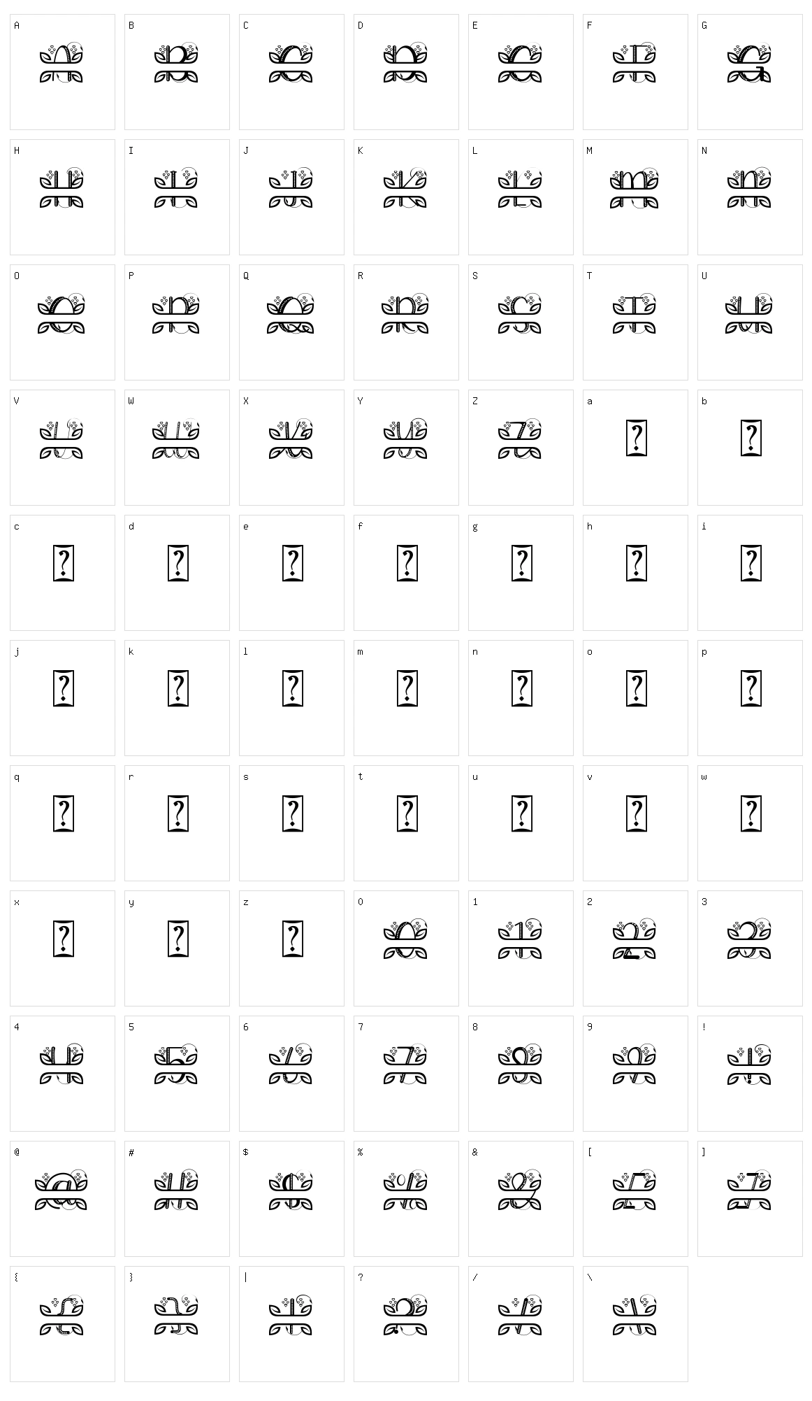 Alinda Monogram Character Set