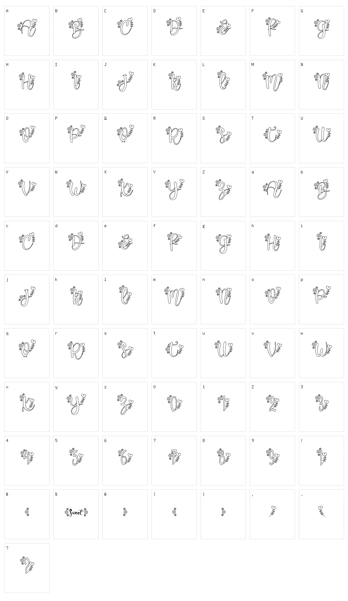 Alissa Monogram Character Set