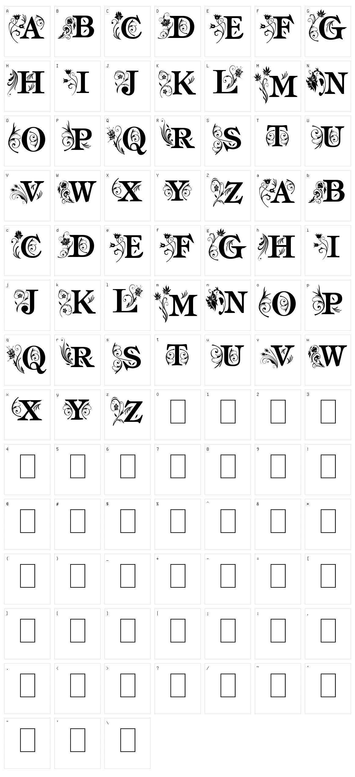 AM Intex Character Set