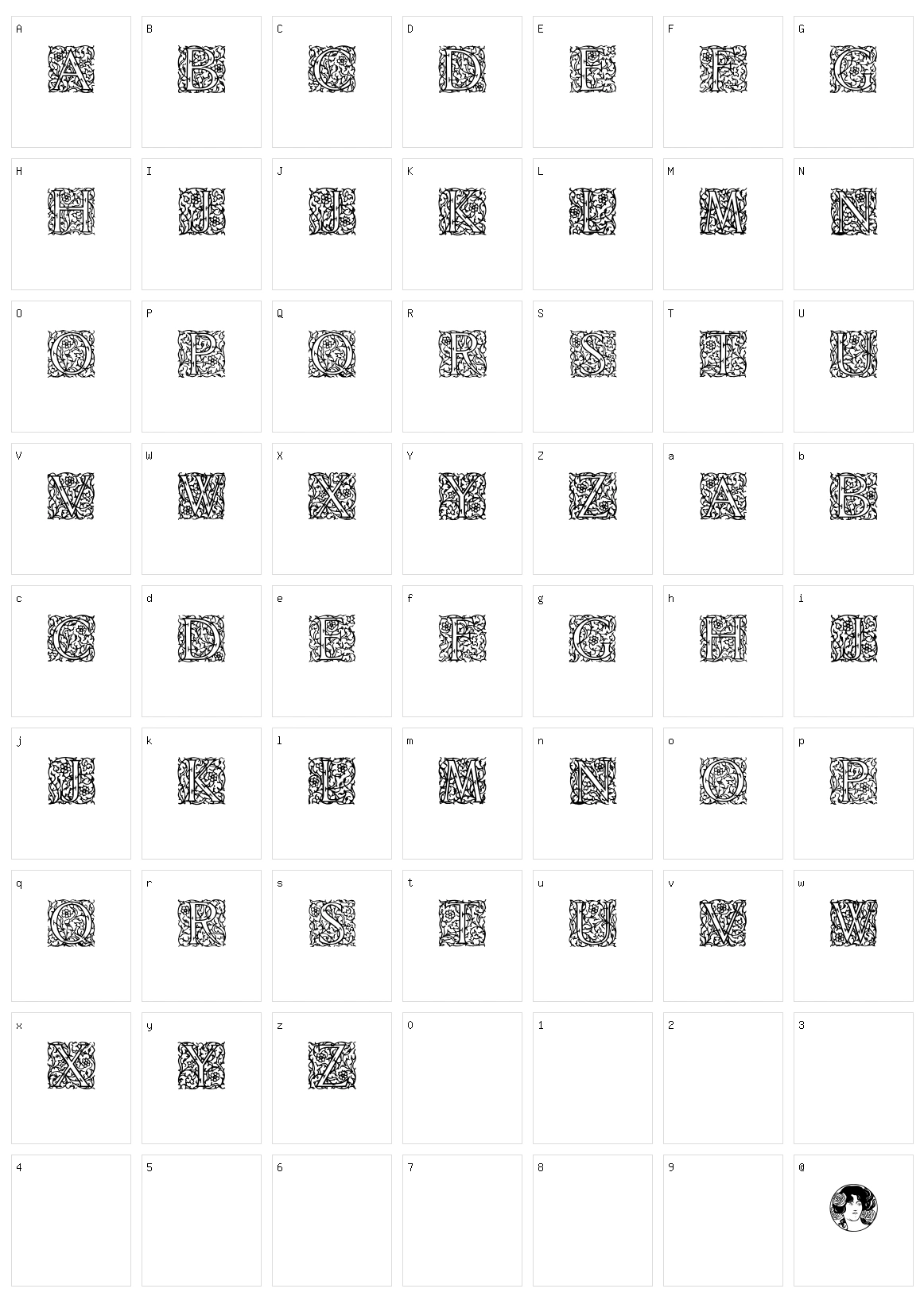 Arabesque Initialen Character Set
