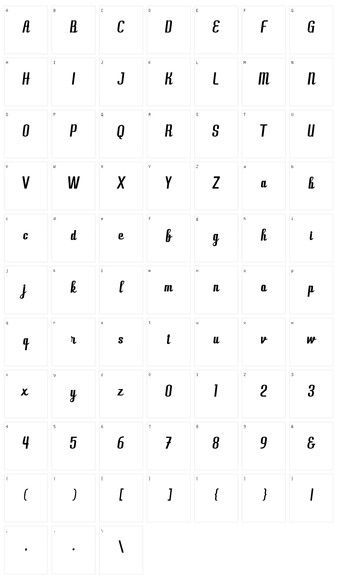 Antiophie Character Set