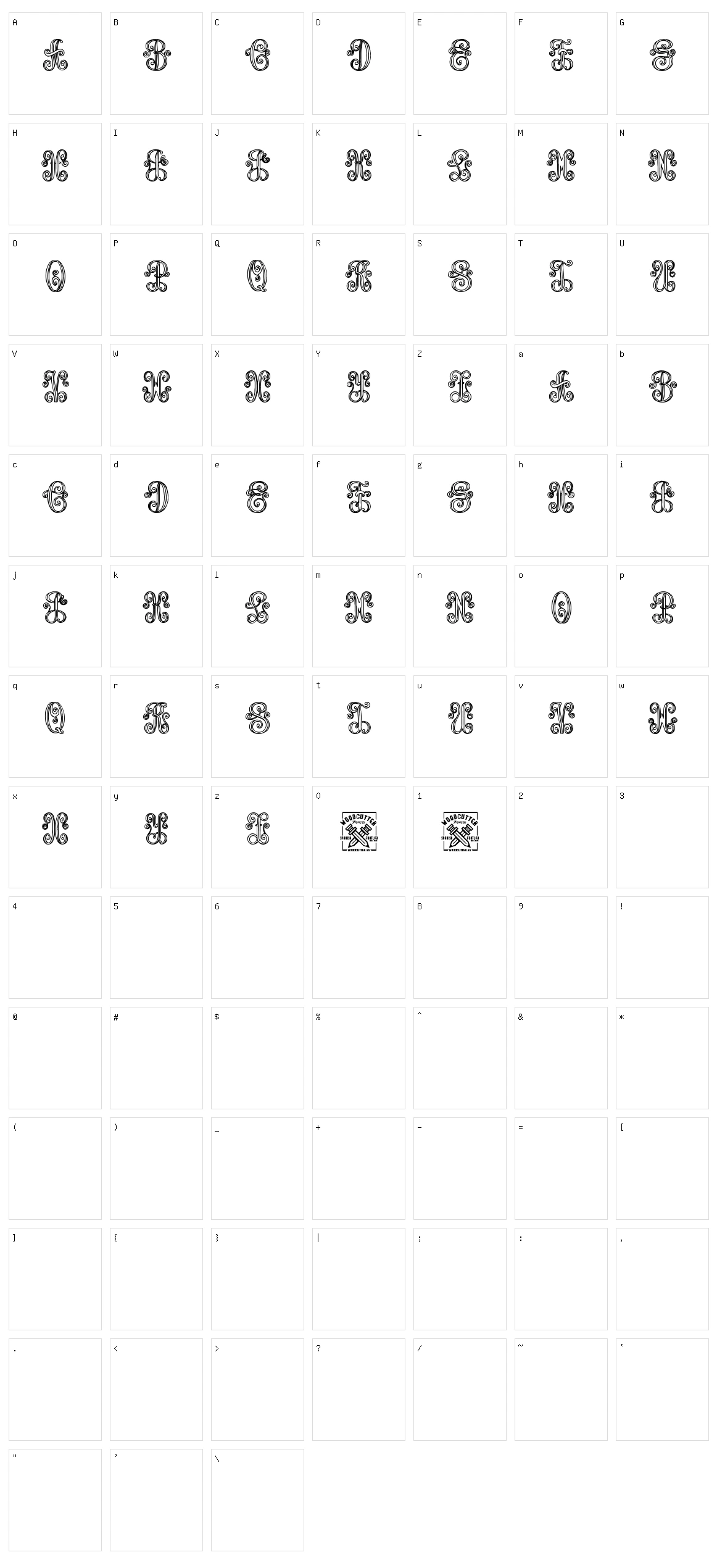 Aristogramos Chernow Character Set
