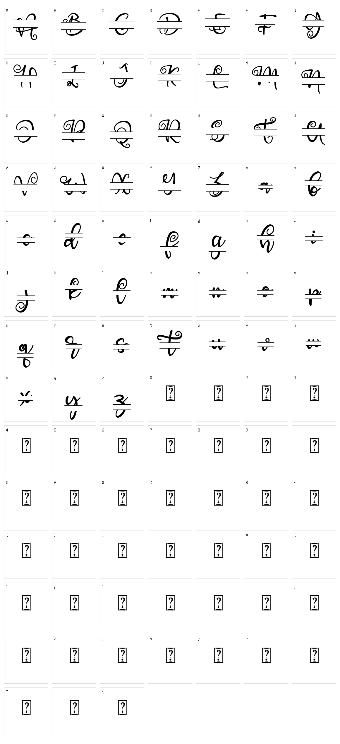 Aster Monogram Character Set