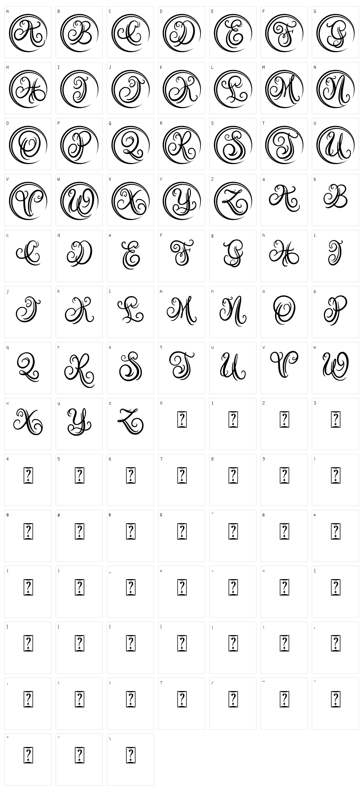 Austy Monogram Character Set