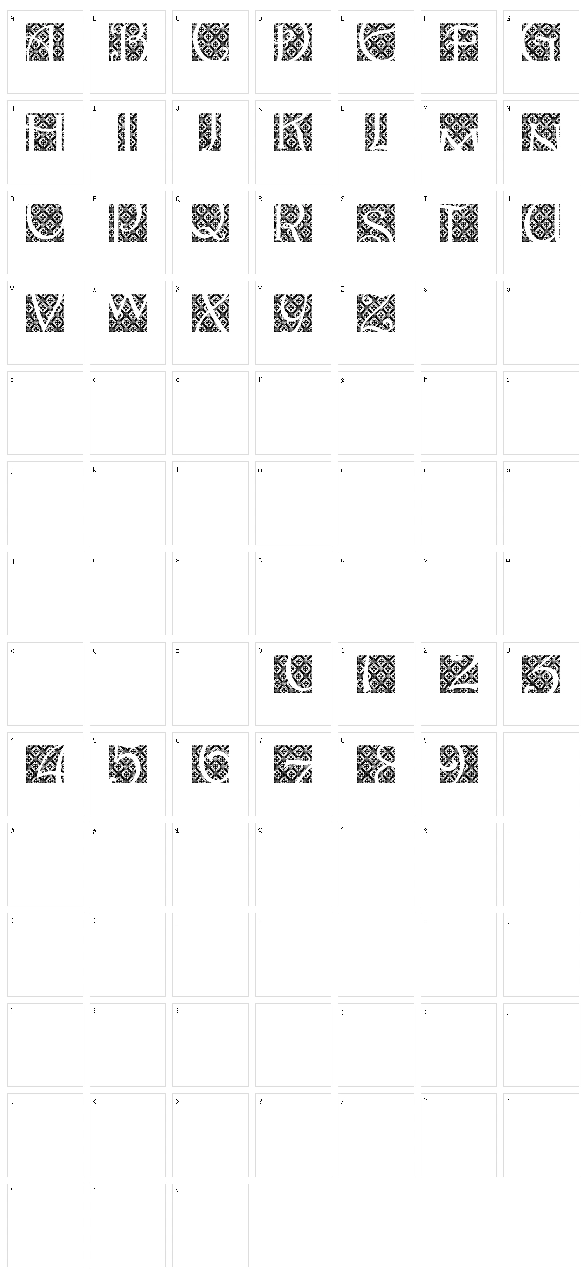 Batik Indo Character Set