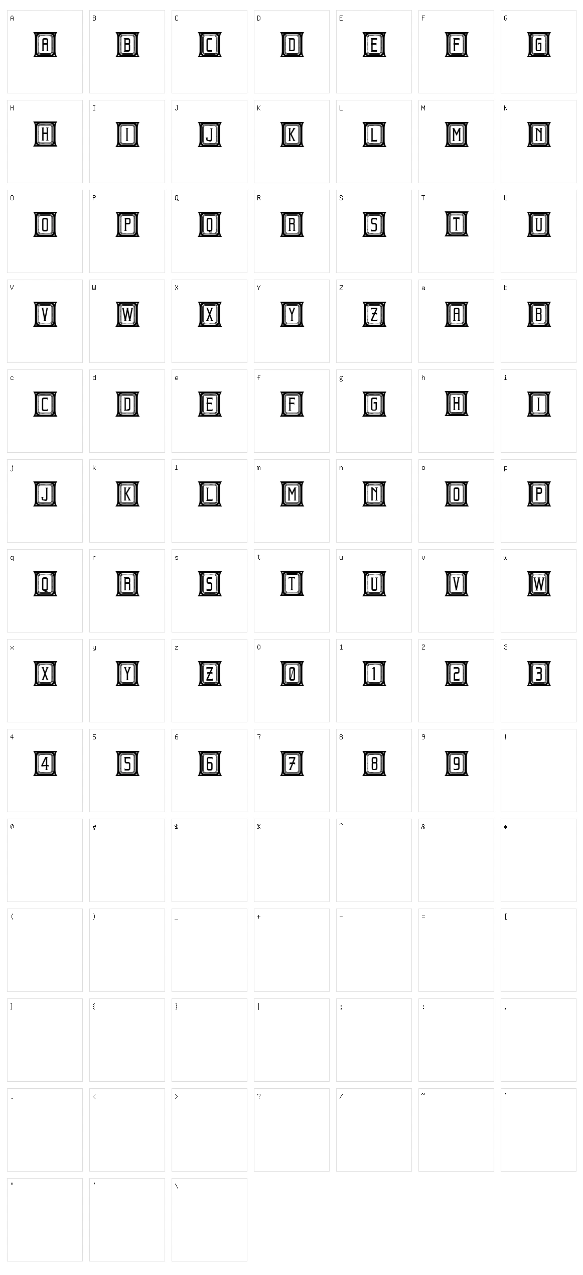 Beholder Capitals Character Set