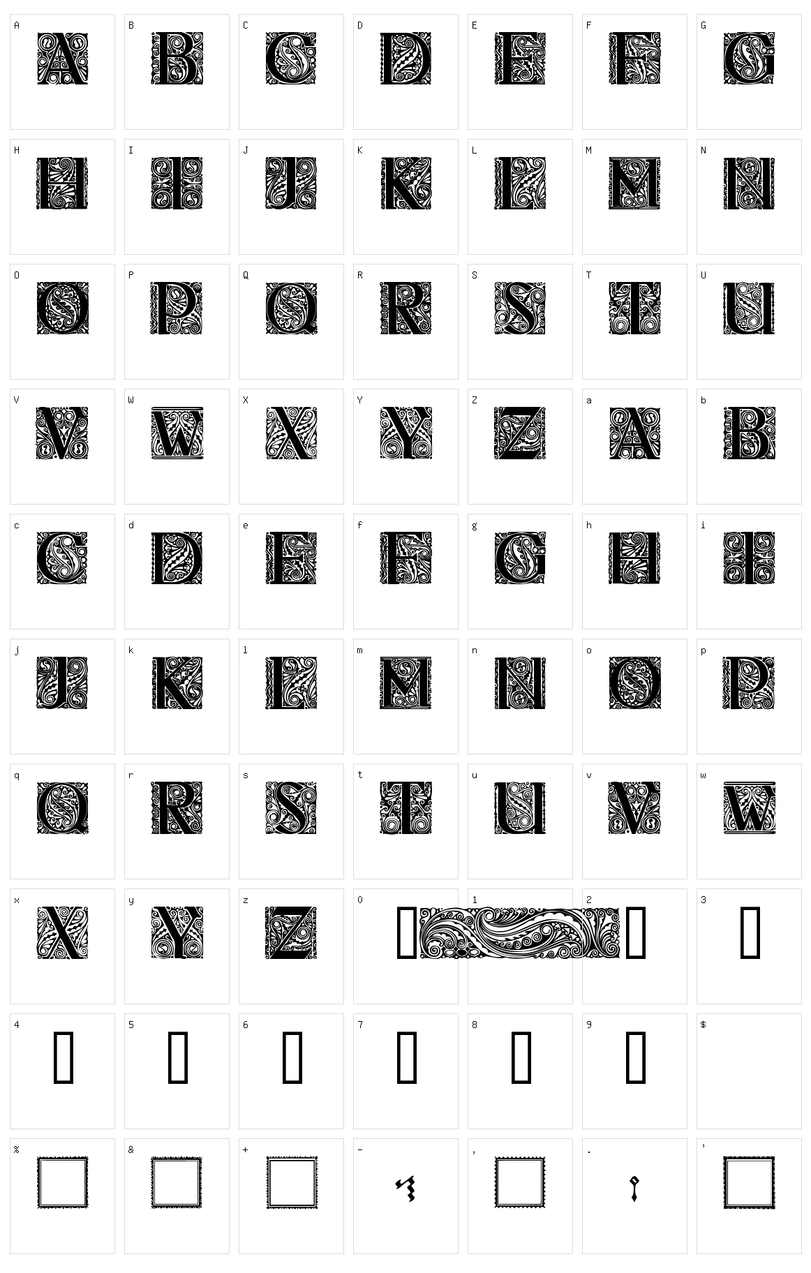 Behrens Antiqua Initialen Character Set
