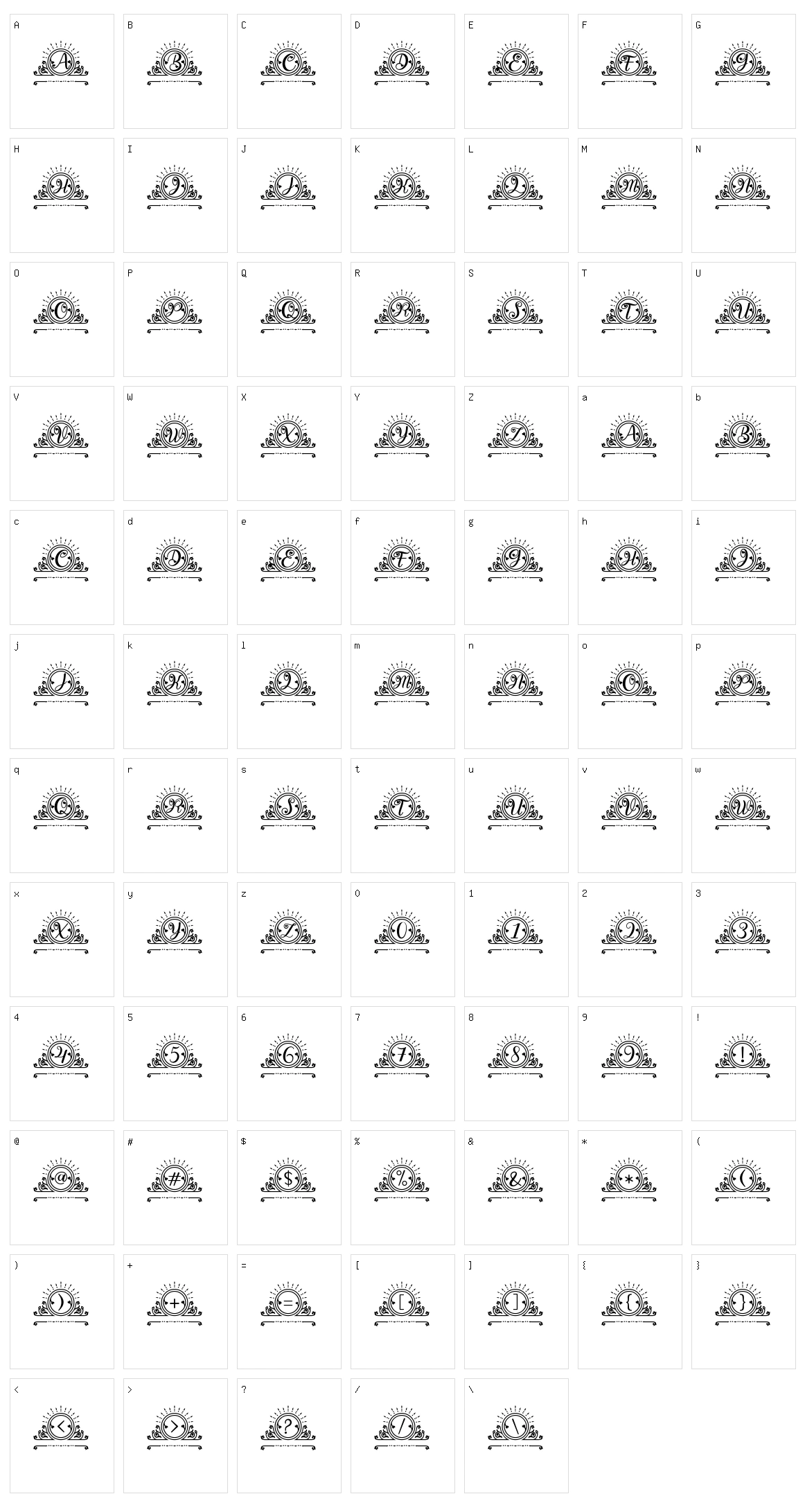Belove Monogram Character Set