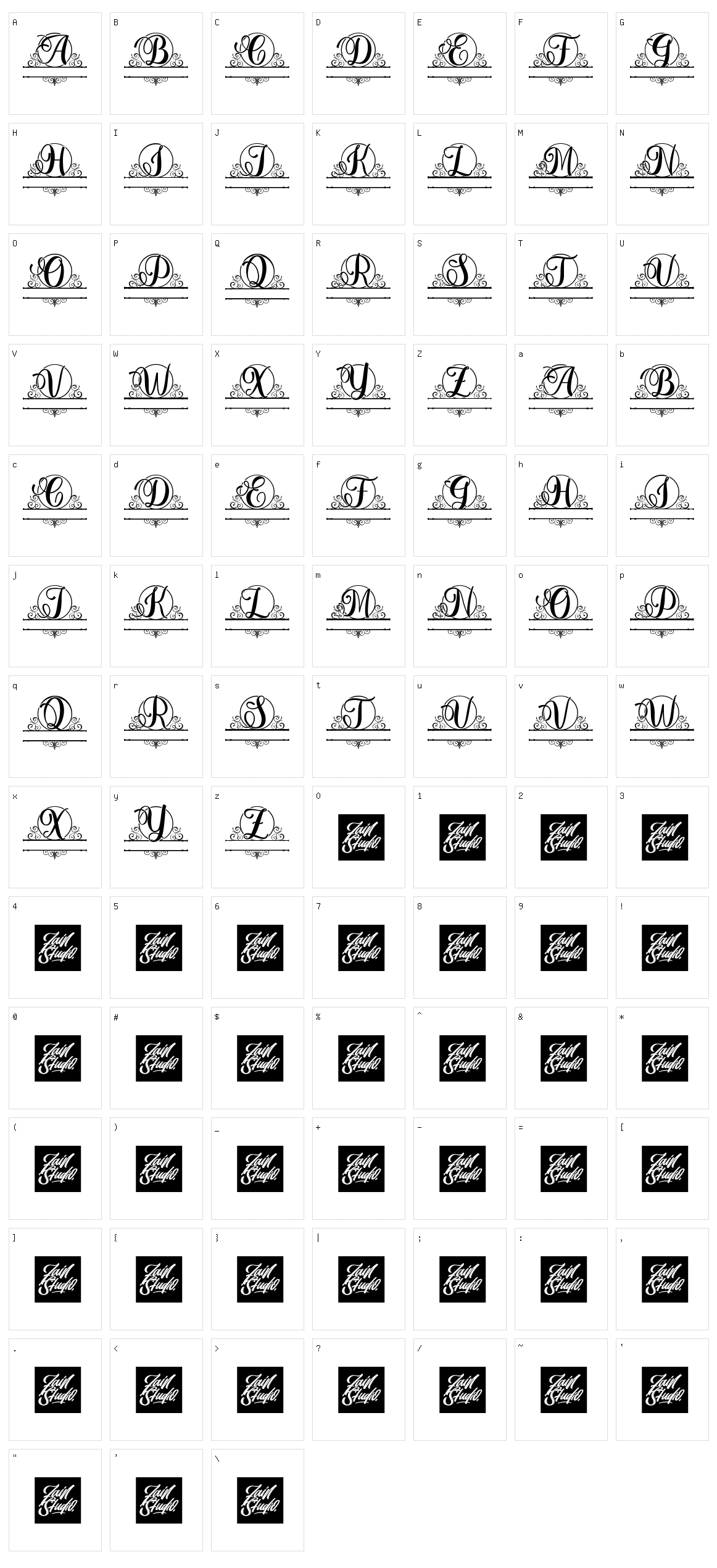 Berlin Monogram Character Set