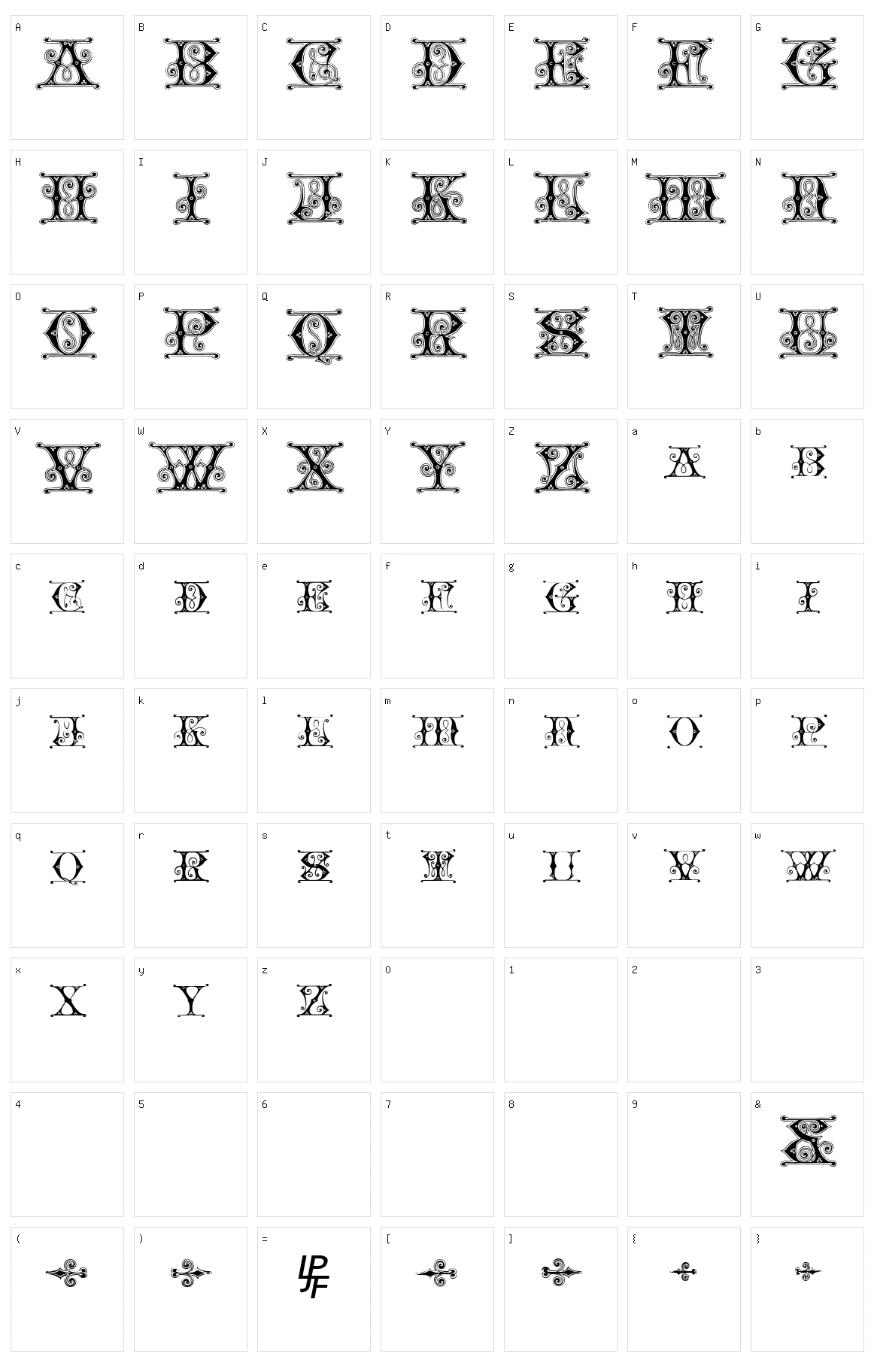 Blavicke Capitals Character Set