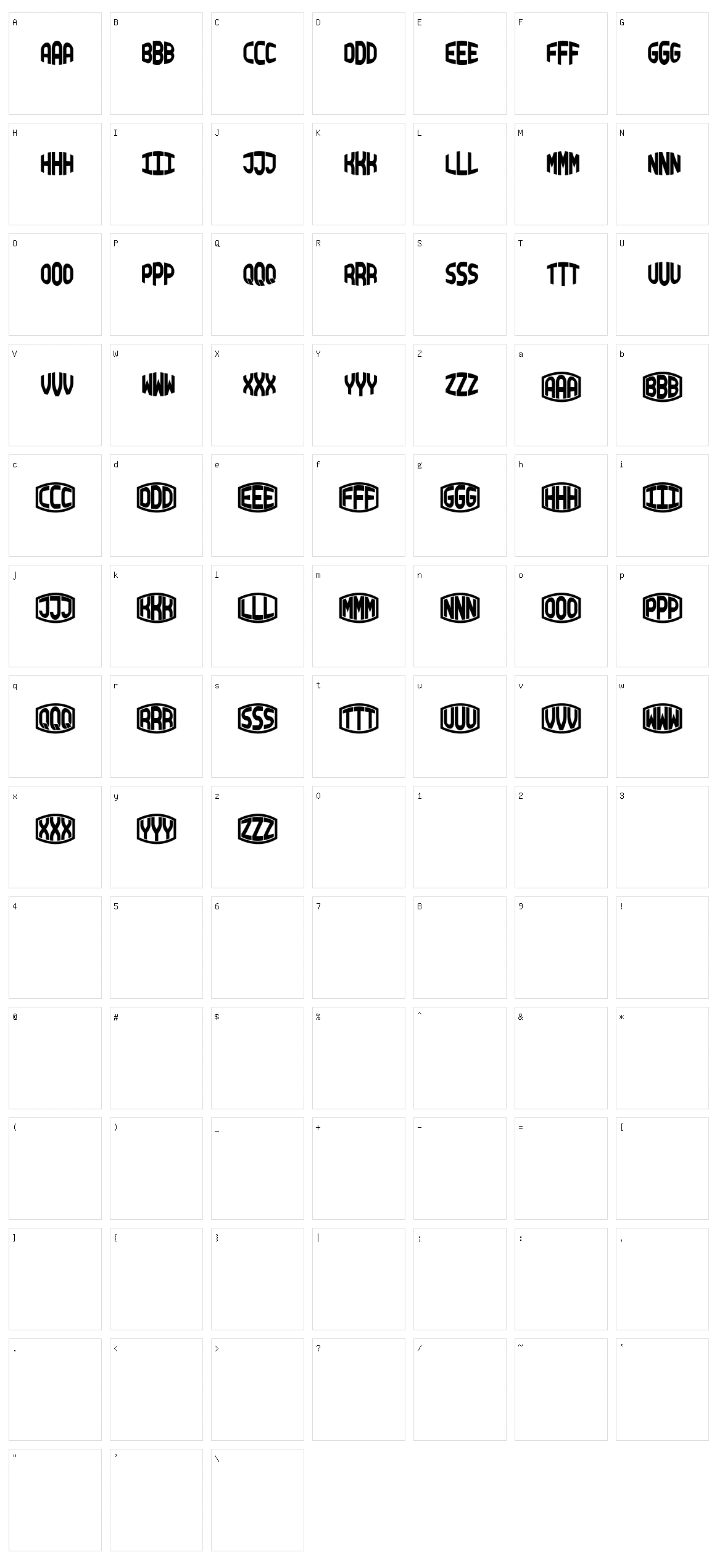 Blocky Monogram Character Set
