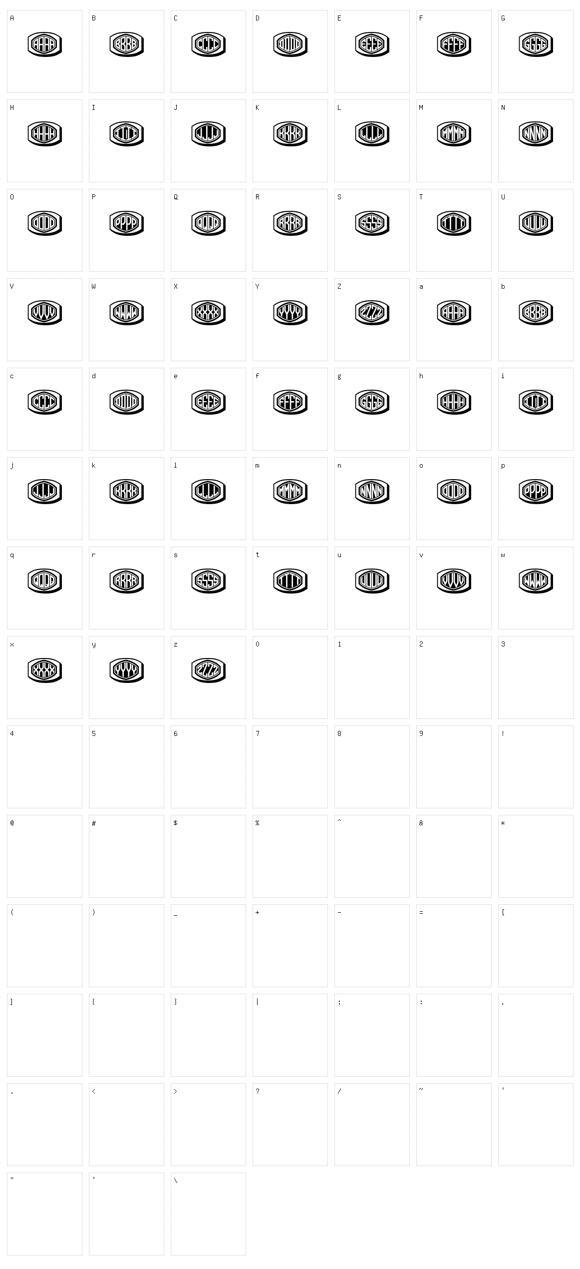 Bulged Monogram Character Set