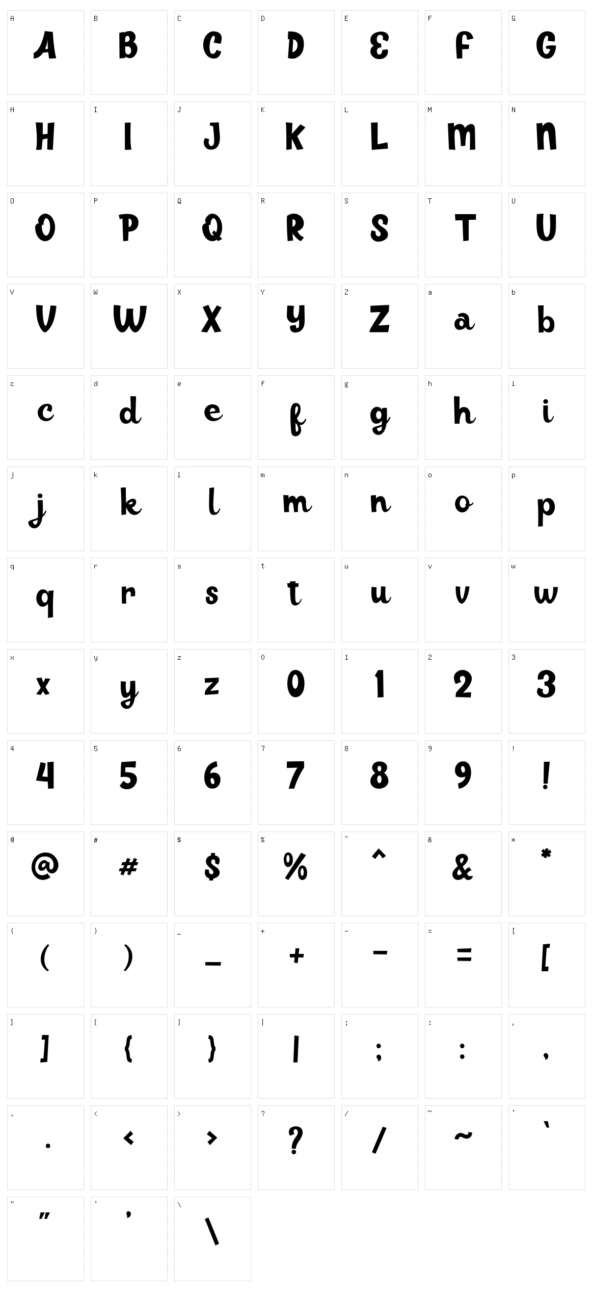 Juiceline Character Set