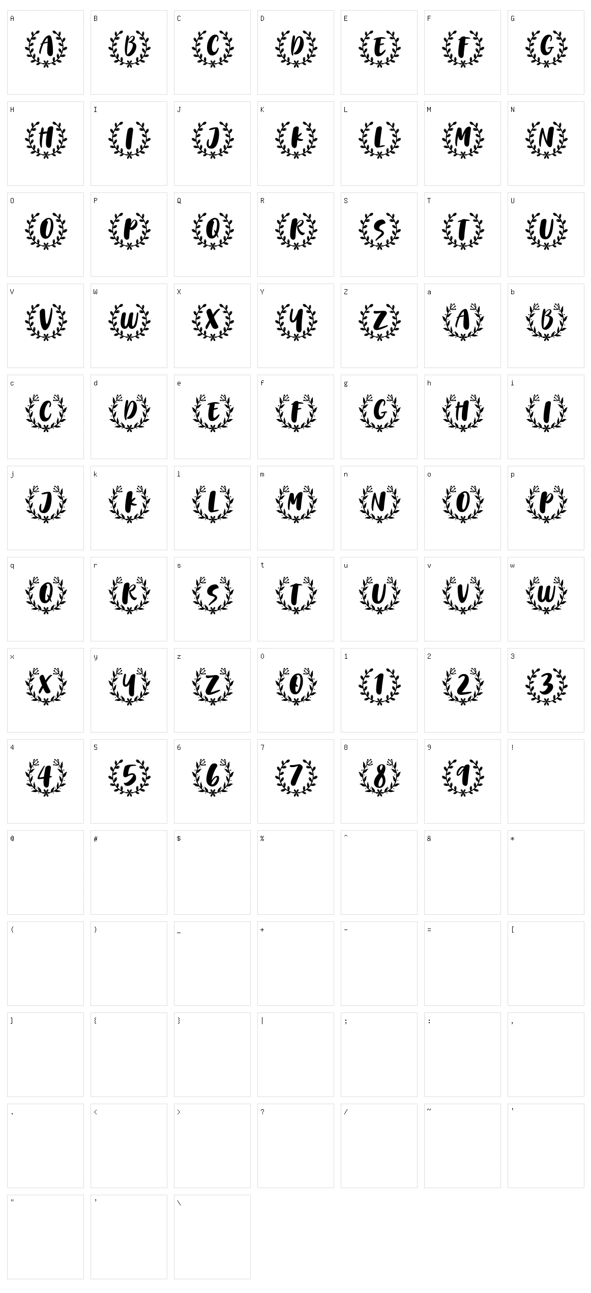 Caps Character Set