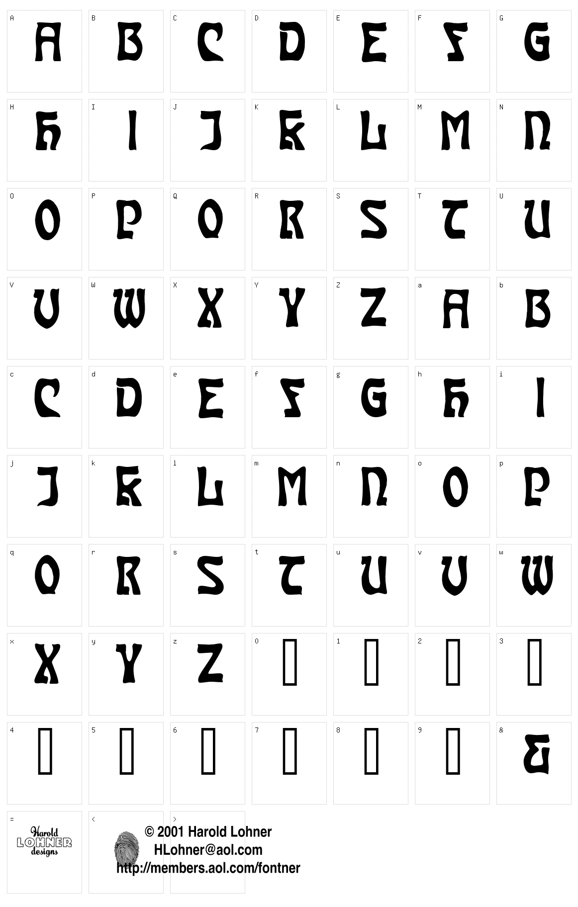 Carmen Caps Character Set