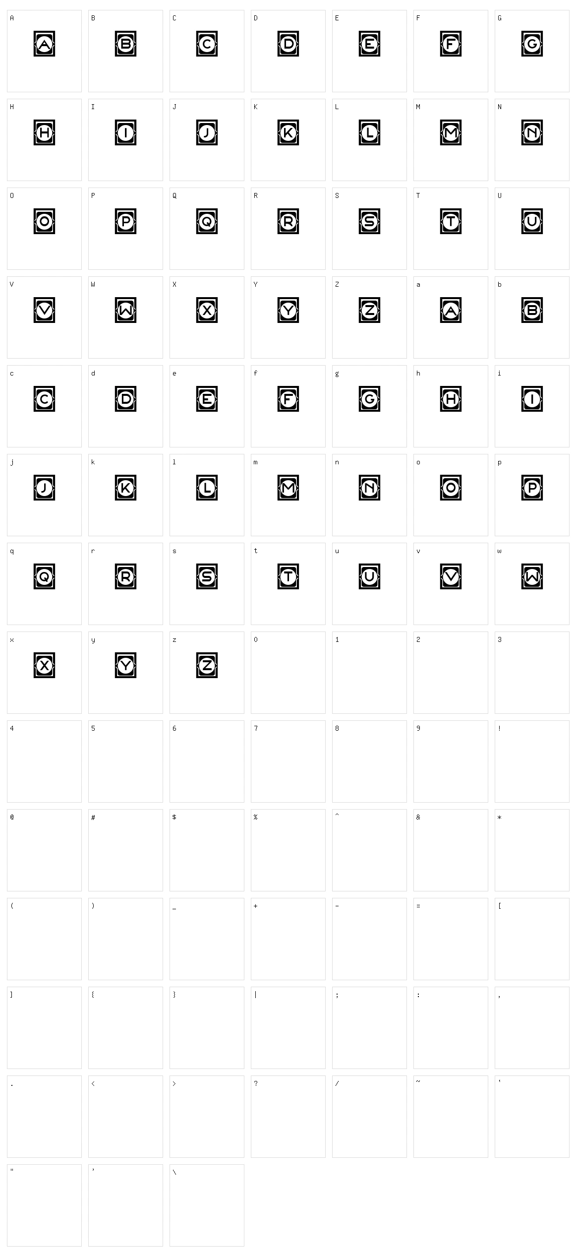Concave Frames Character Set