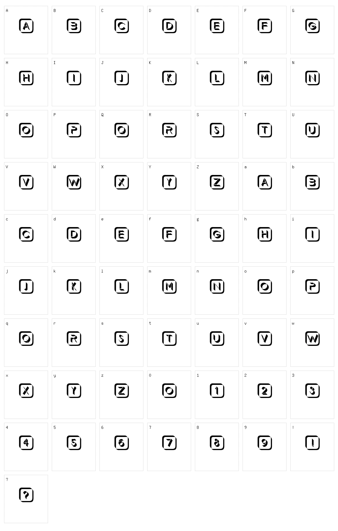 Demode Capitals Character Set