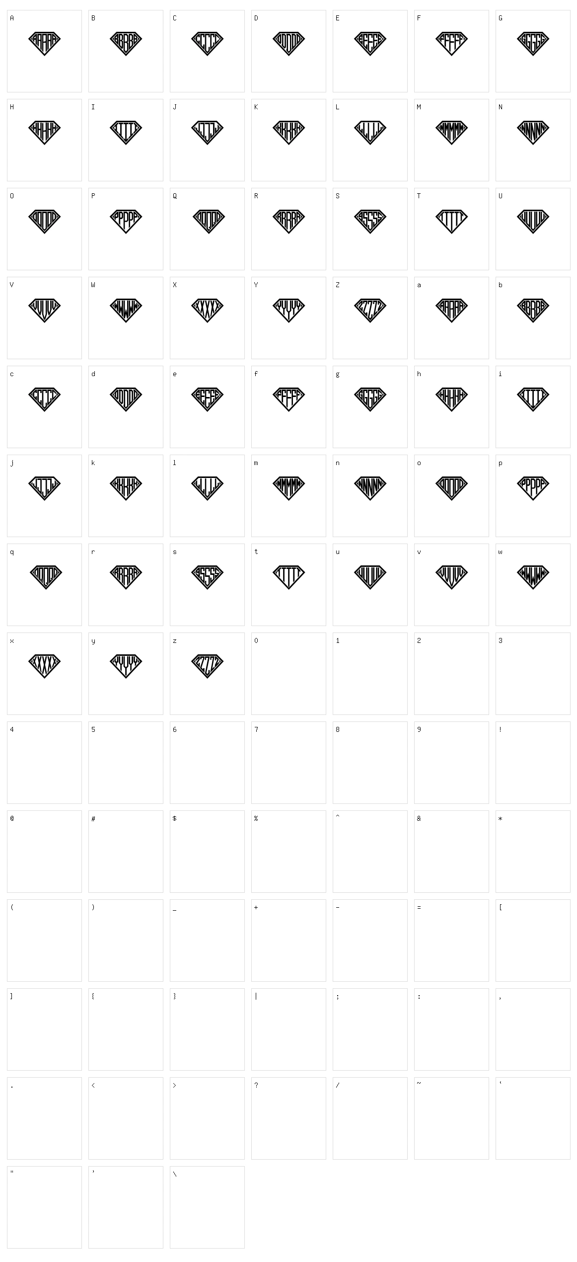 Diamond Monogram Character Set