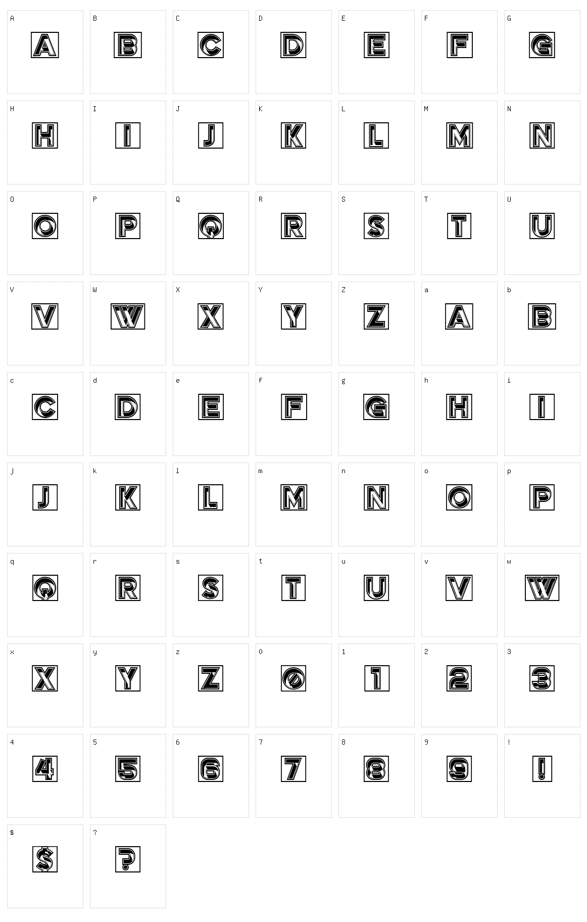 Effect Capitals Character Set