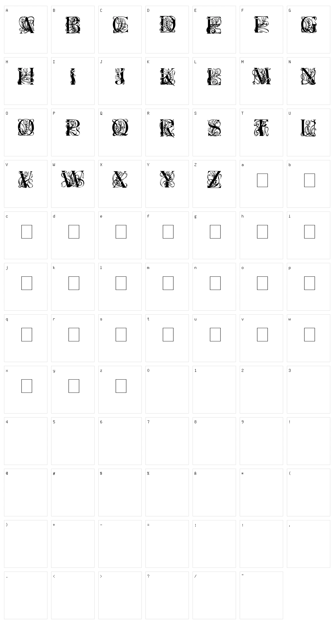 Elzevier Character Set