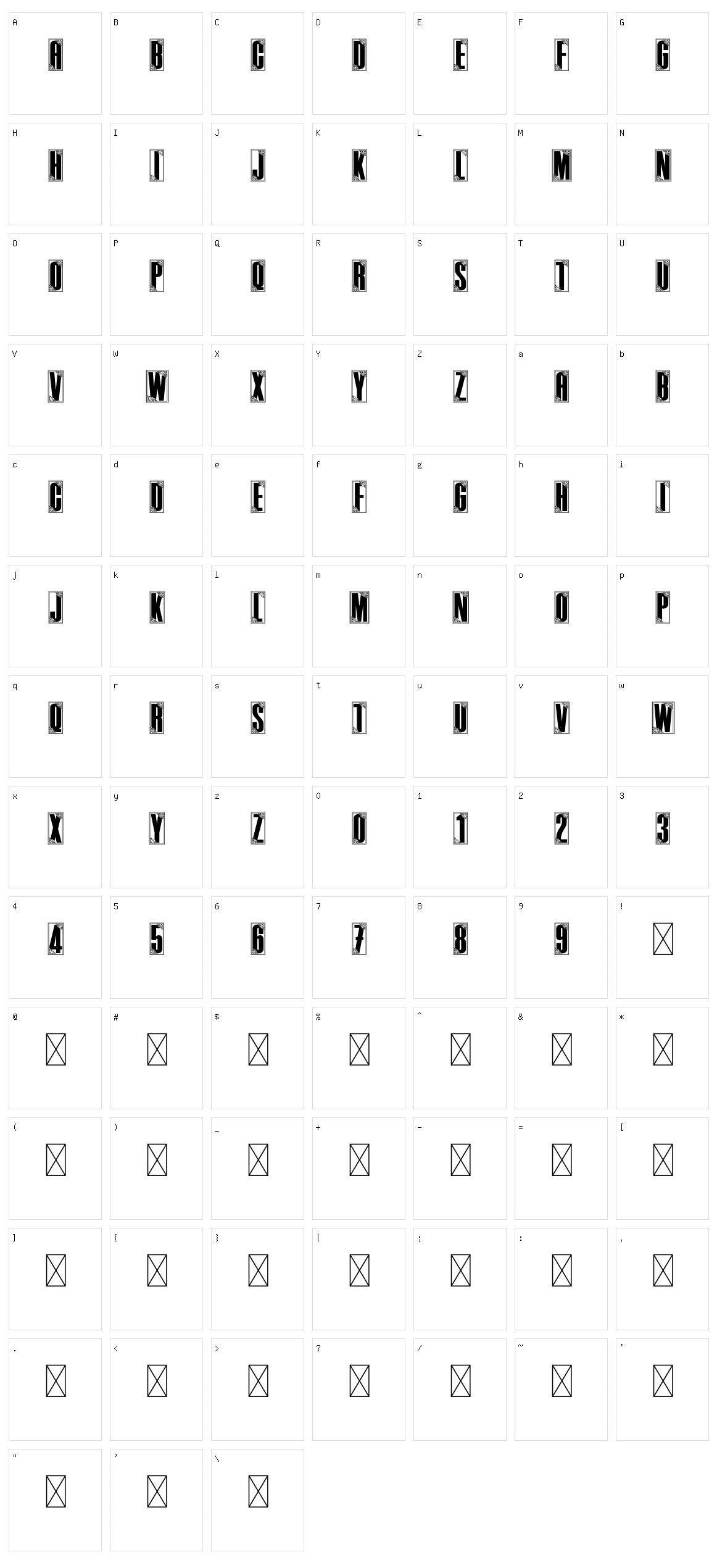 Envelope Character Set