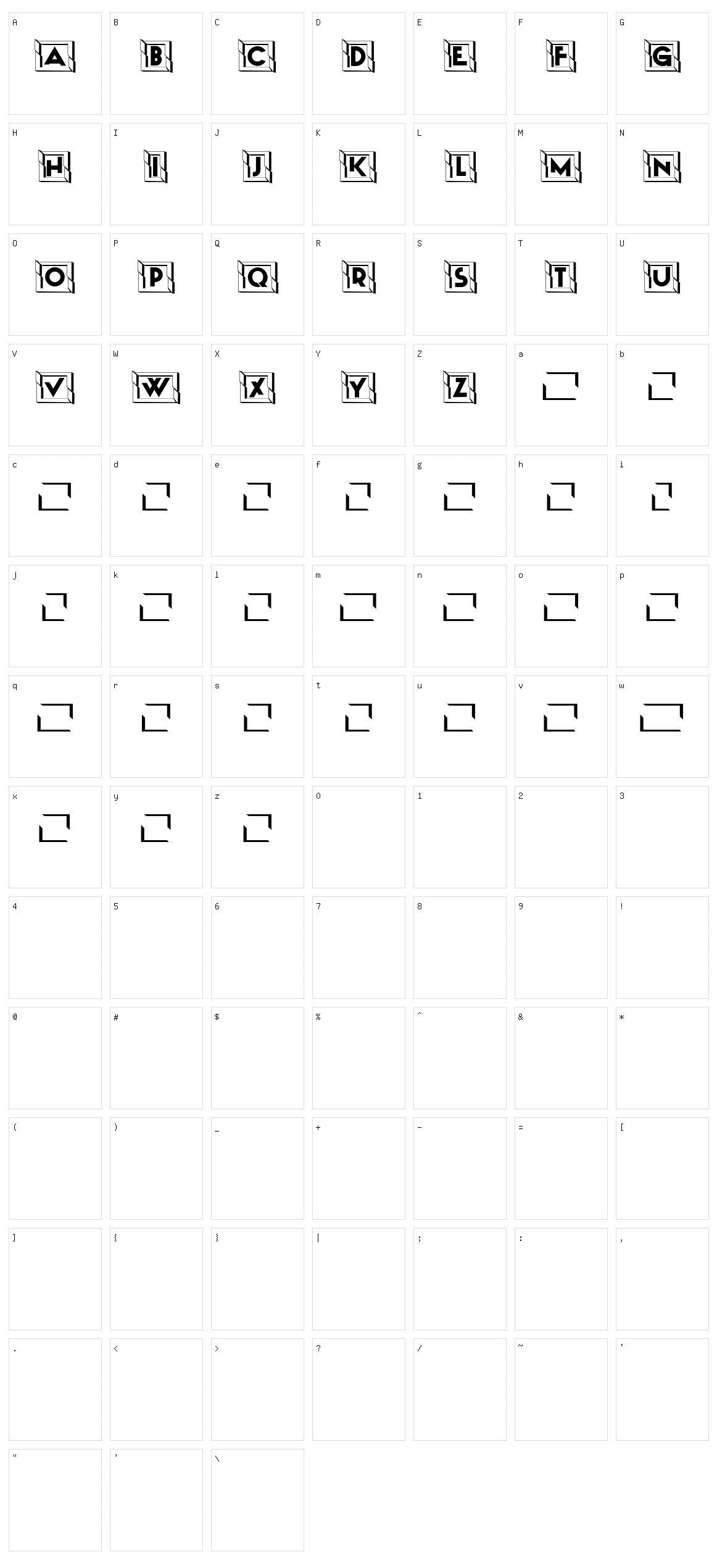Explosion Capitals Character Set