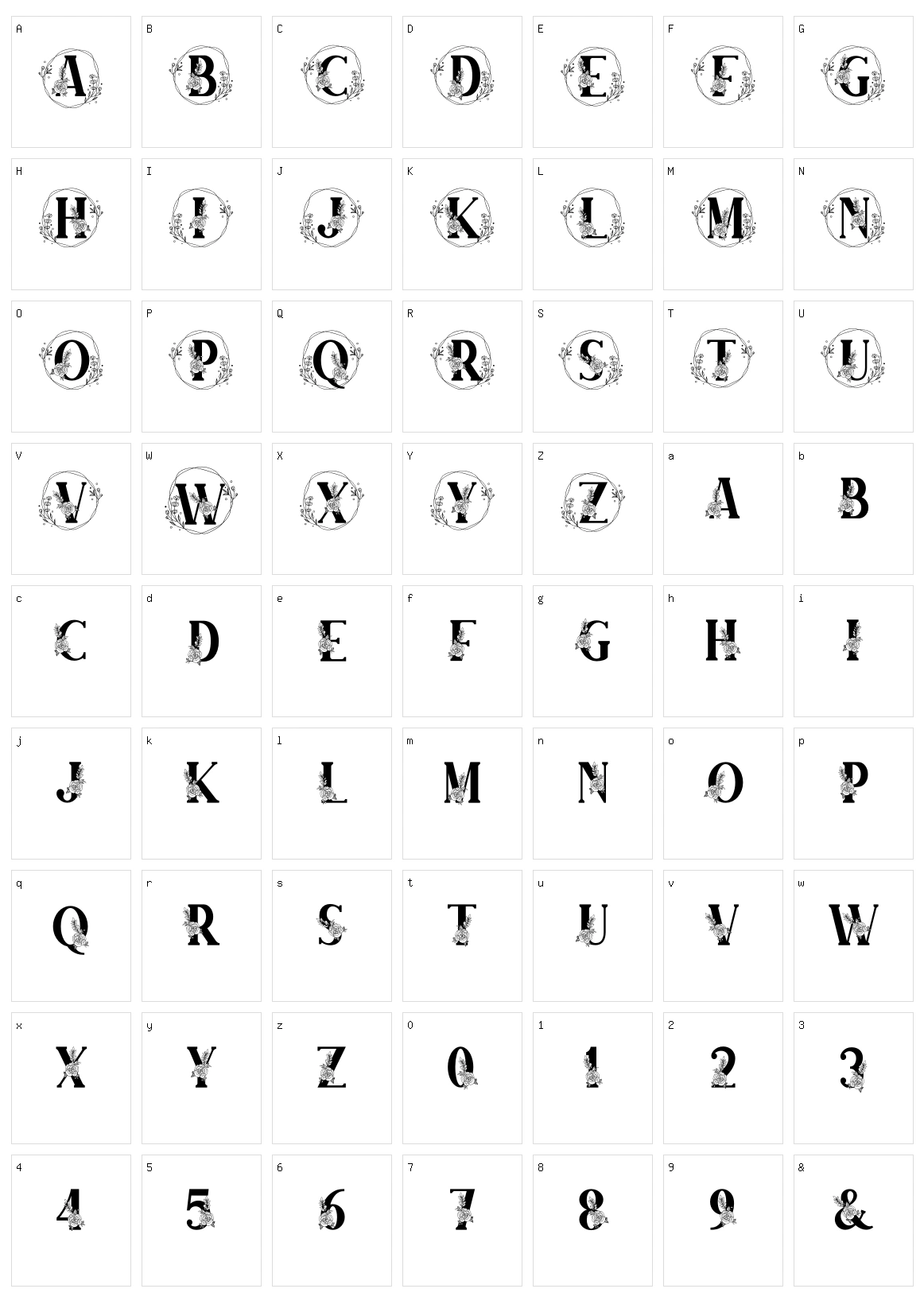 Farmhouse Monogram Character Set