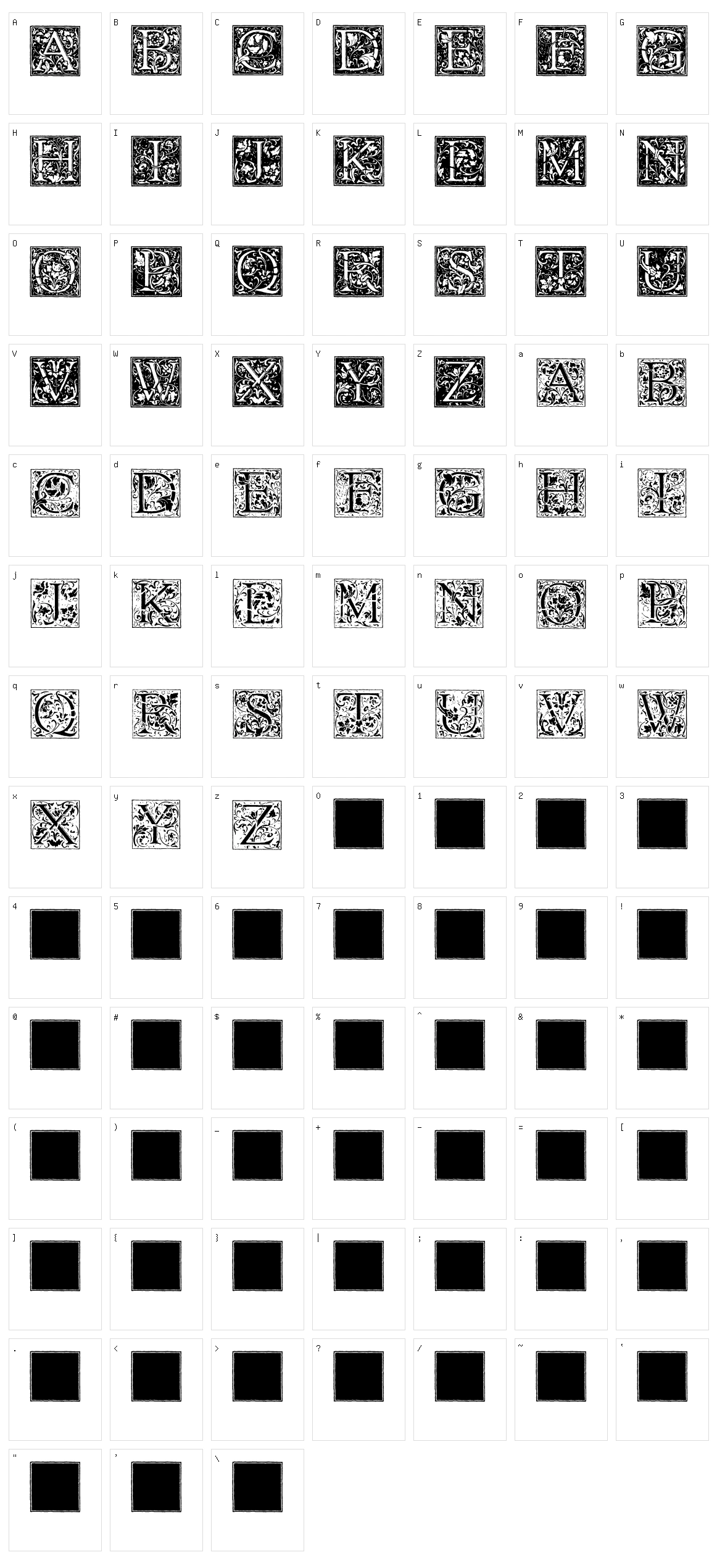 Florana Initials Character Set