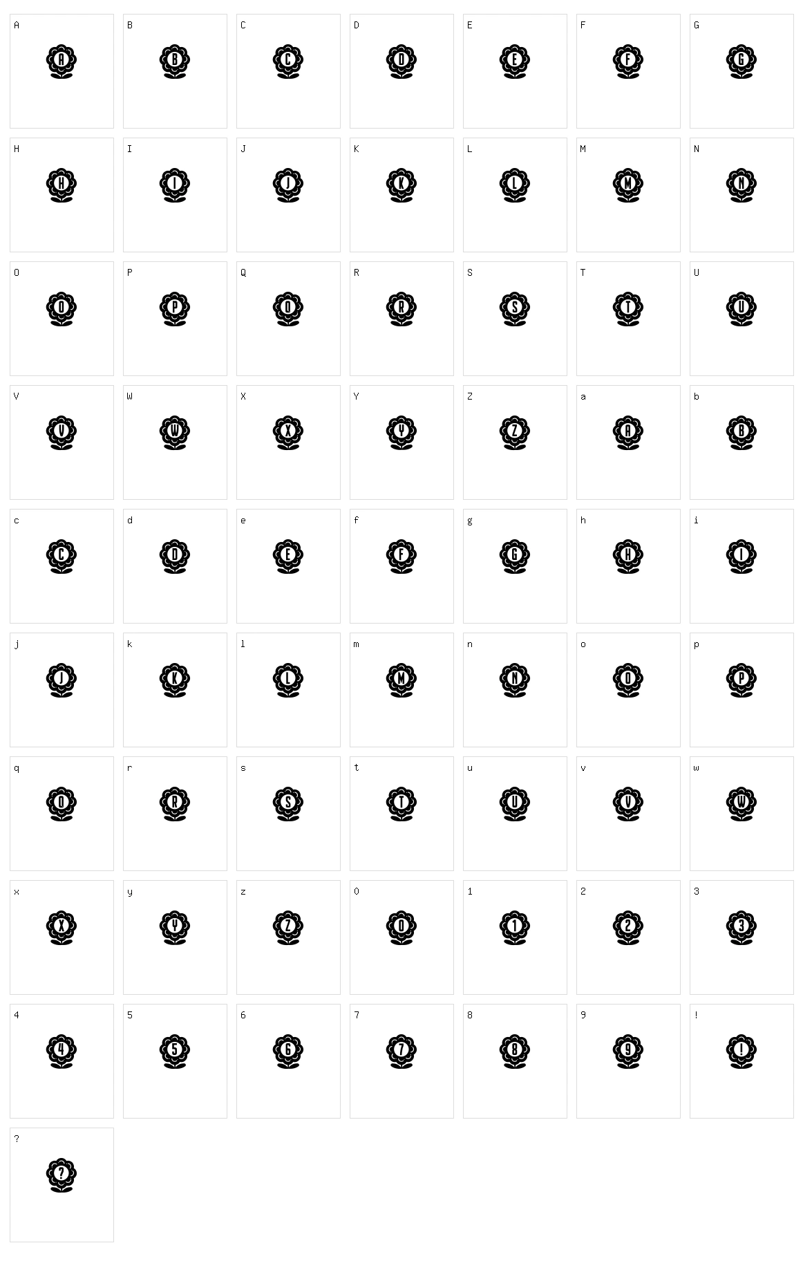 Flower Capitals Character Set