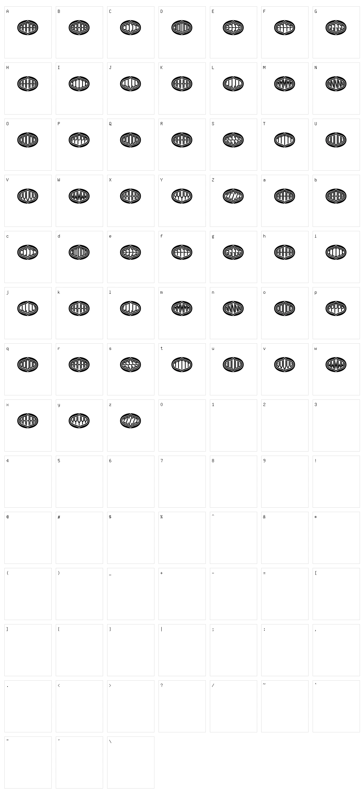Formogram Character Set