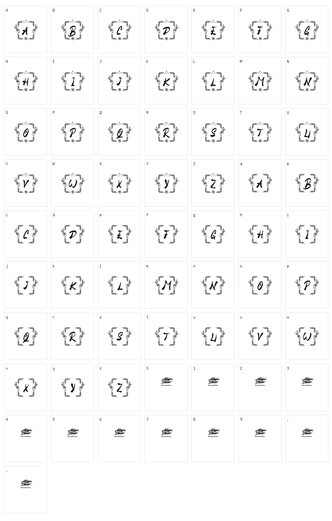 Goan Chinese Monogram Character Set