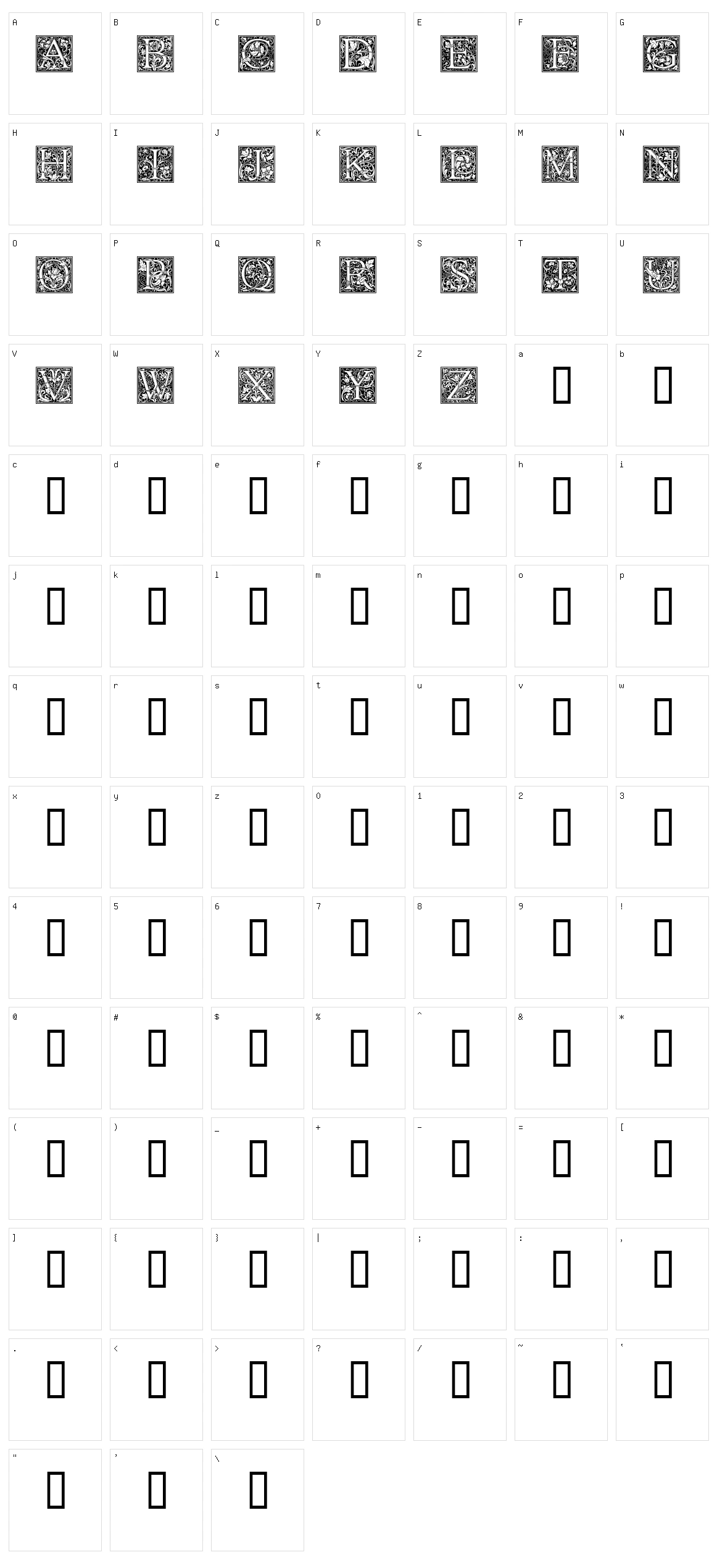 Goudy Initialen Character Set