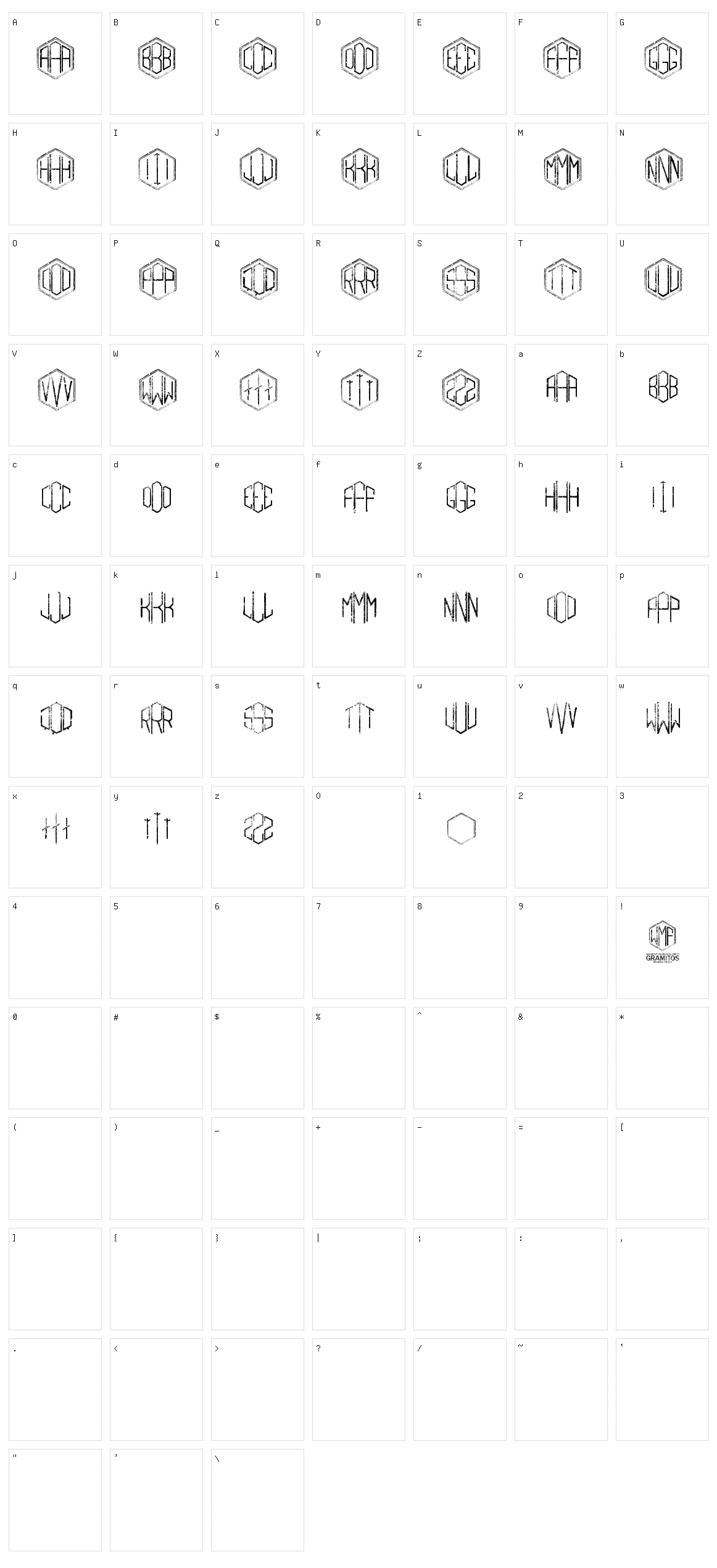 Gramitos Character Set