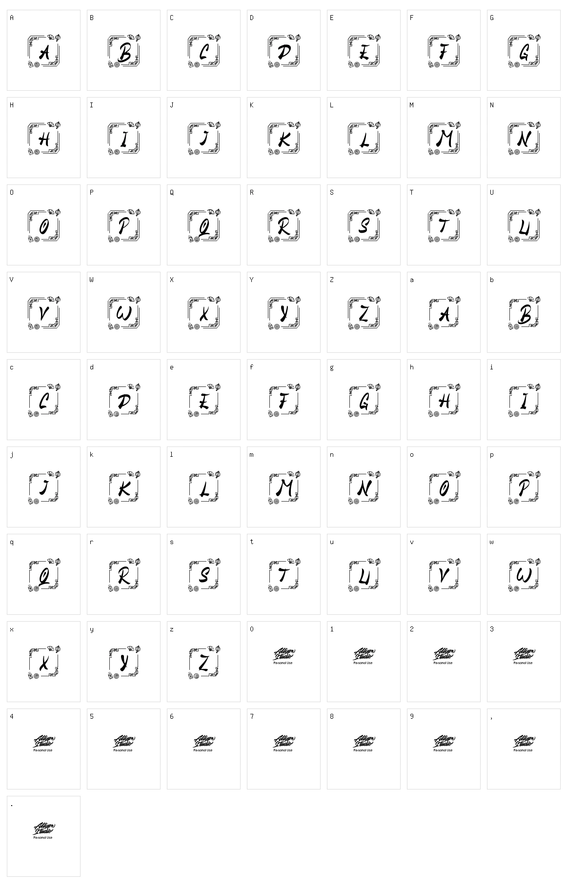 Honse Chinese Monogram Character Set