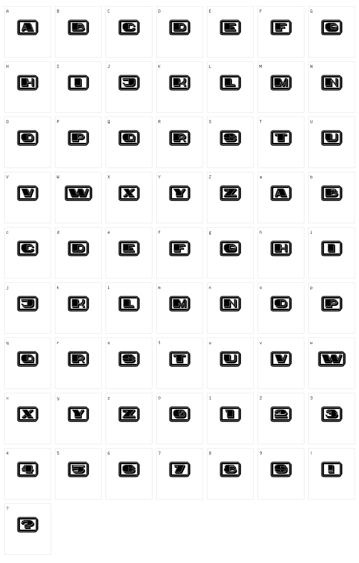 Idiot Capitals Character Set