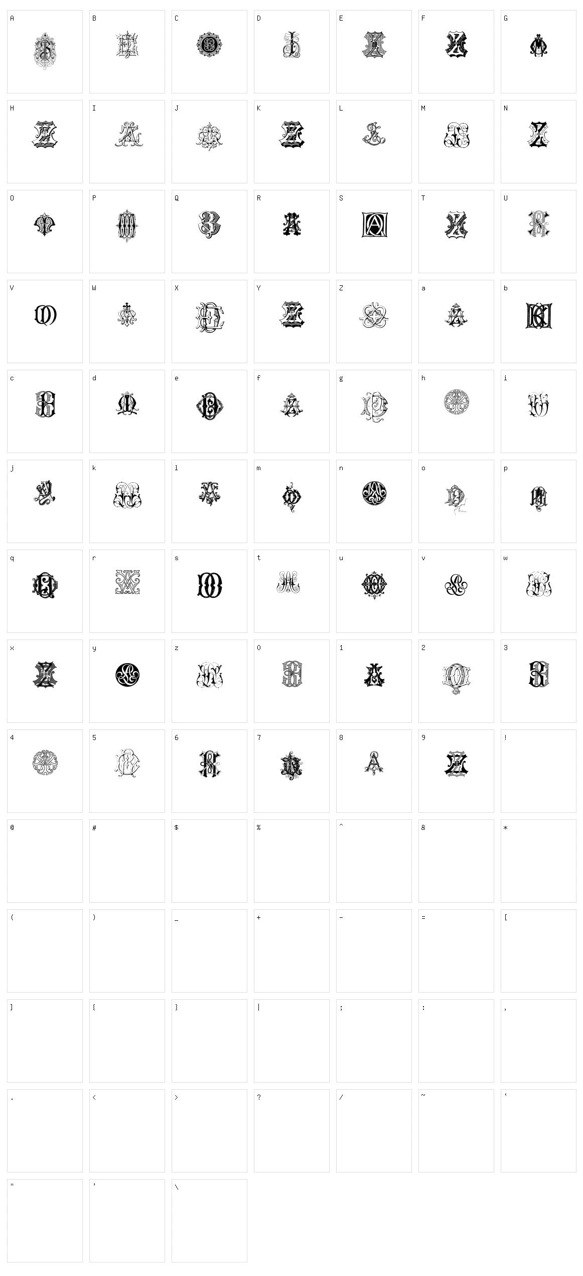 Intellecta Monograms Random Samples Eight Character Set