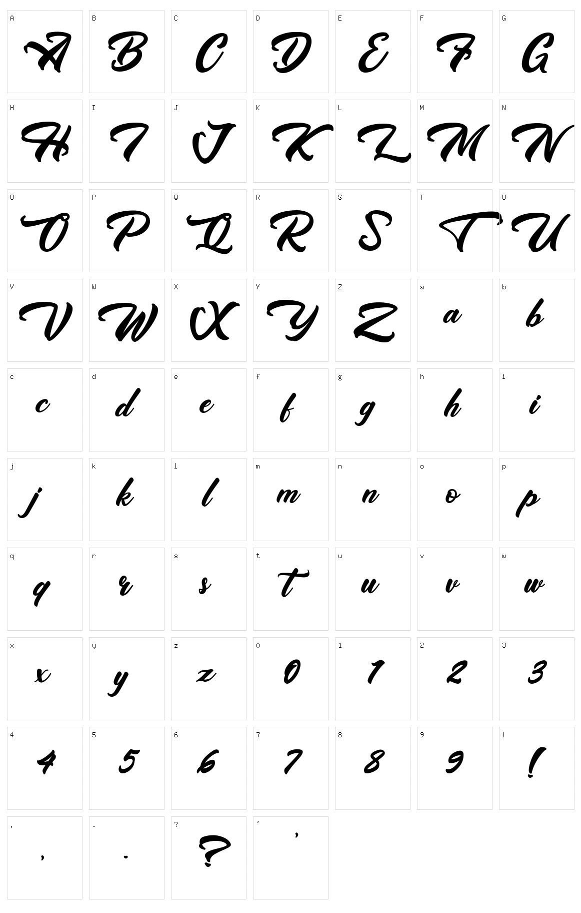 Westtgonia Barneh Character Set