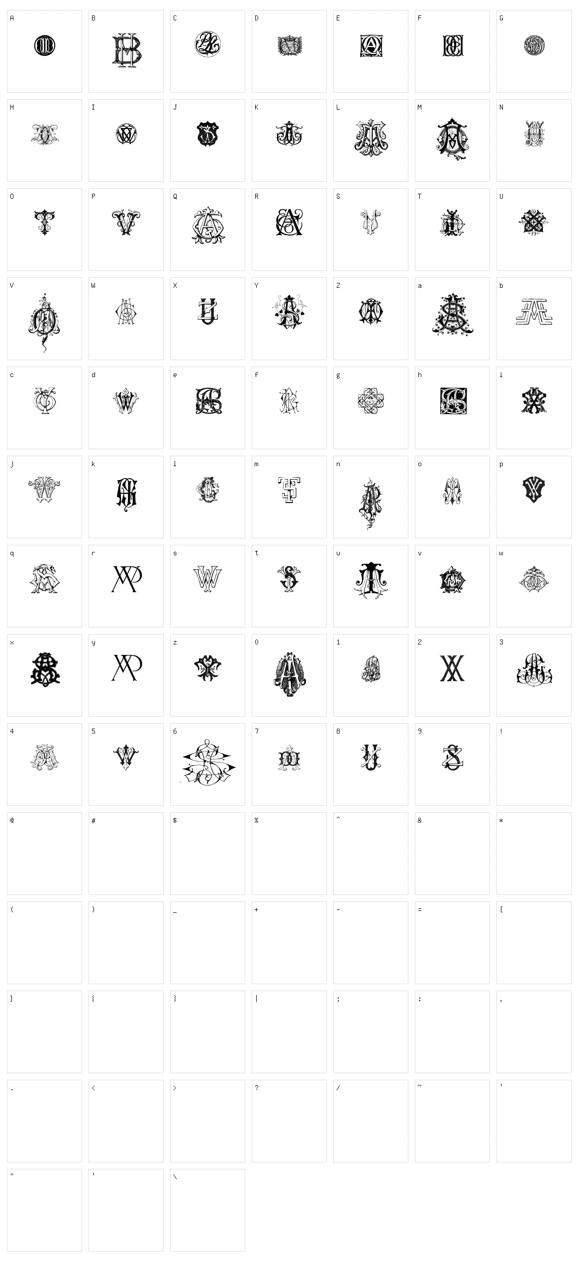 Intellecta Monograms Random Samples Nine Character Set