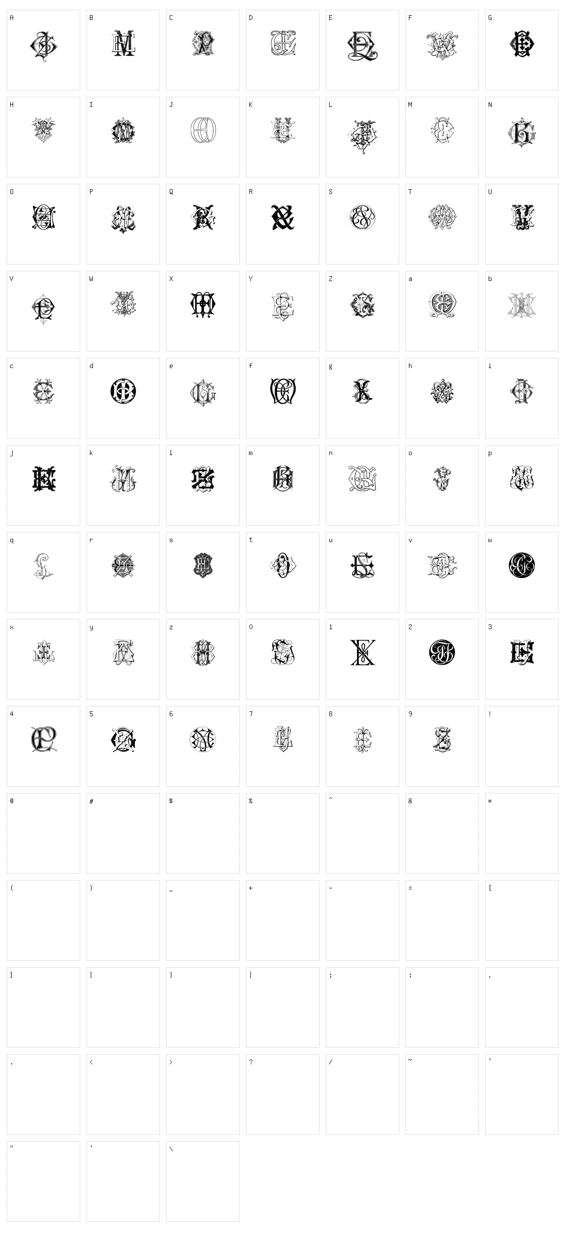 Intellecta Monograms Random Samples Six Character Set