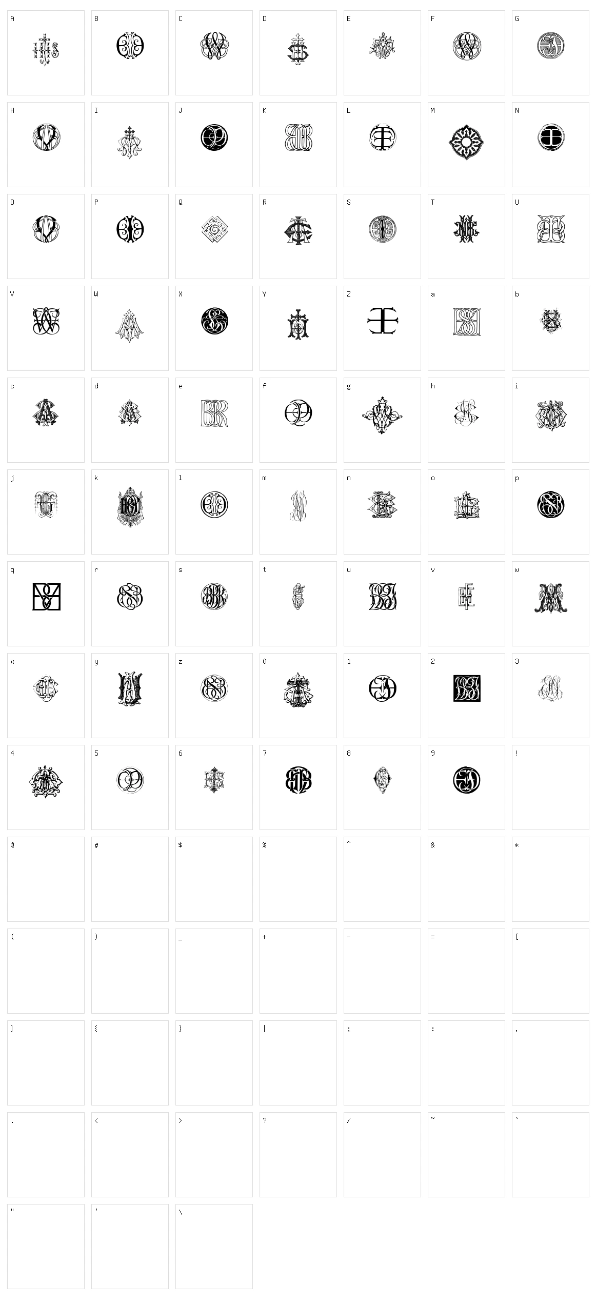 Intellecta Monograms Random Samples Ten Character Set