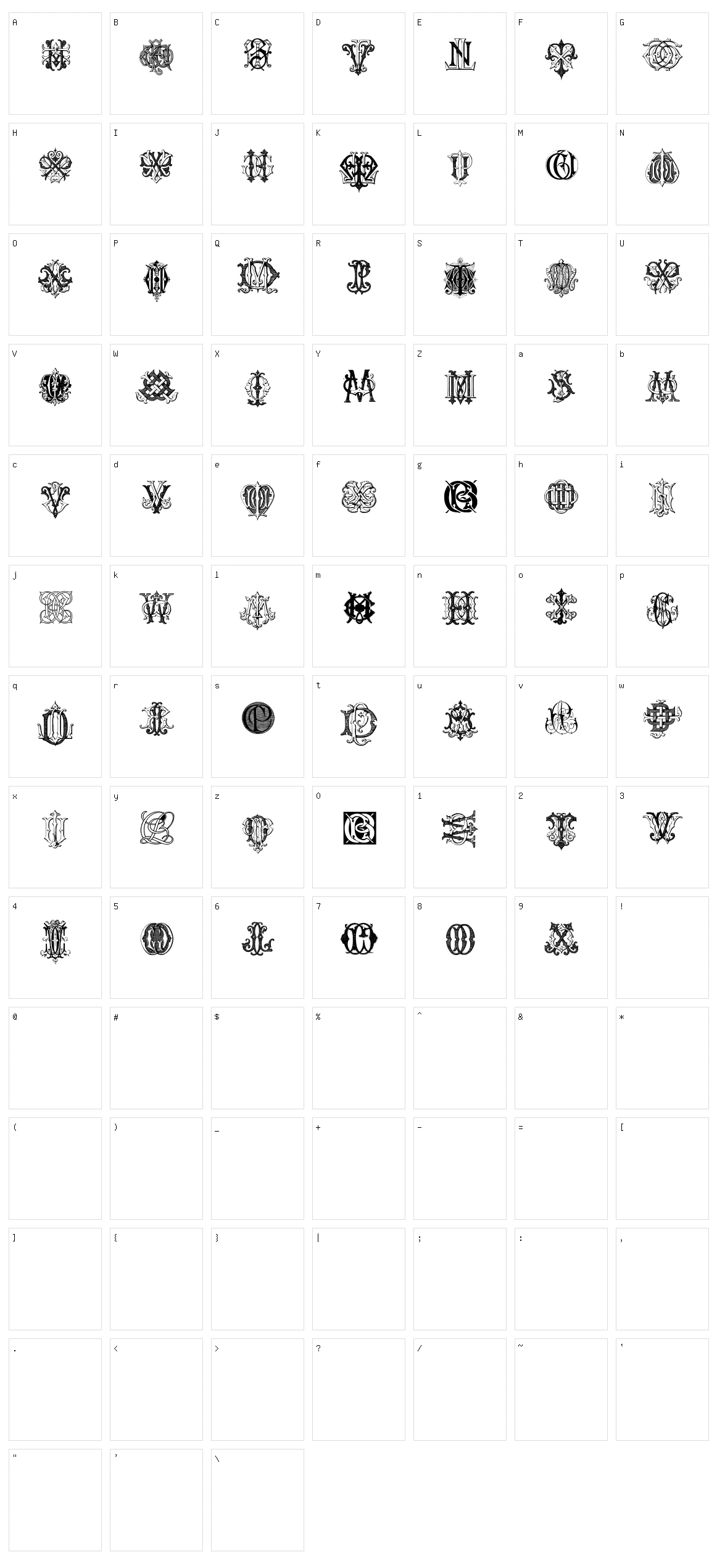 Intellecta Monograms Random Samples Three Character Set