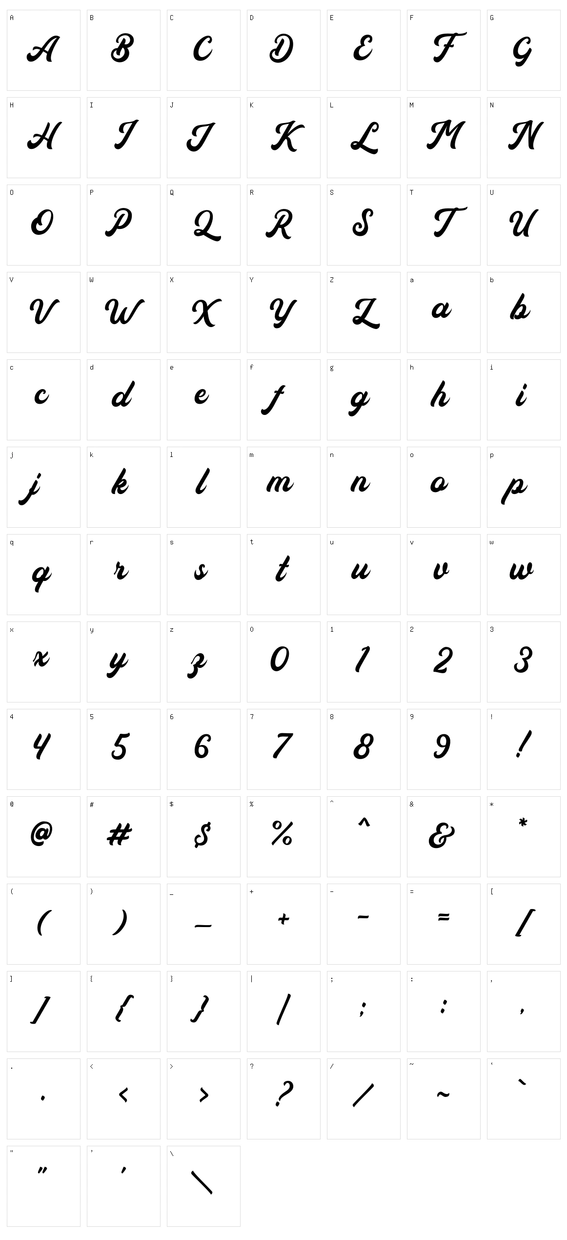 Auckland Character Set